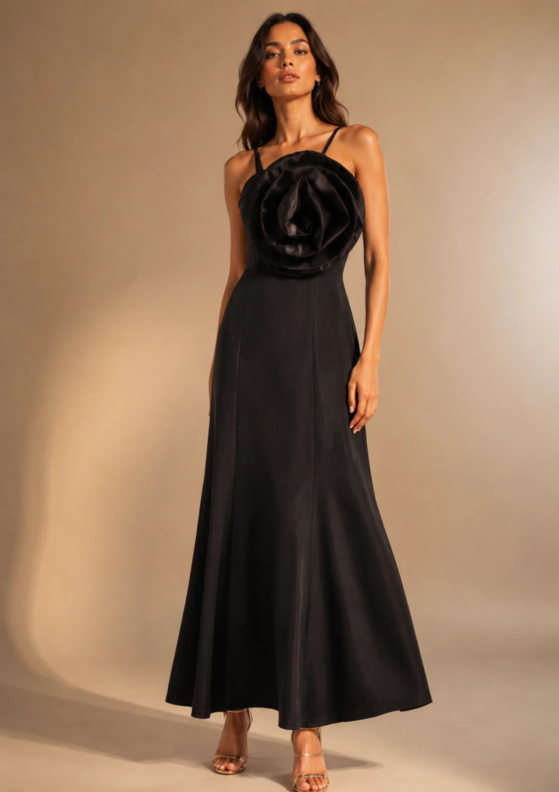 Floral Applique A-Line Party Wear