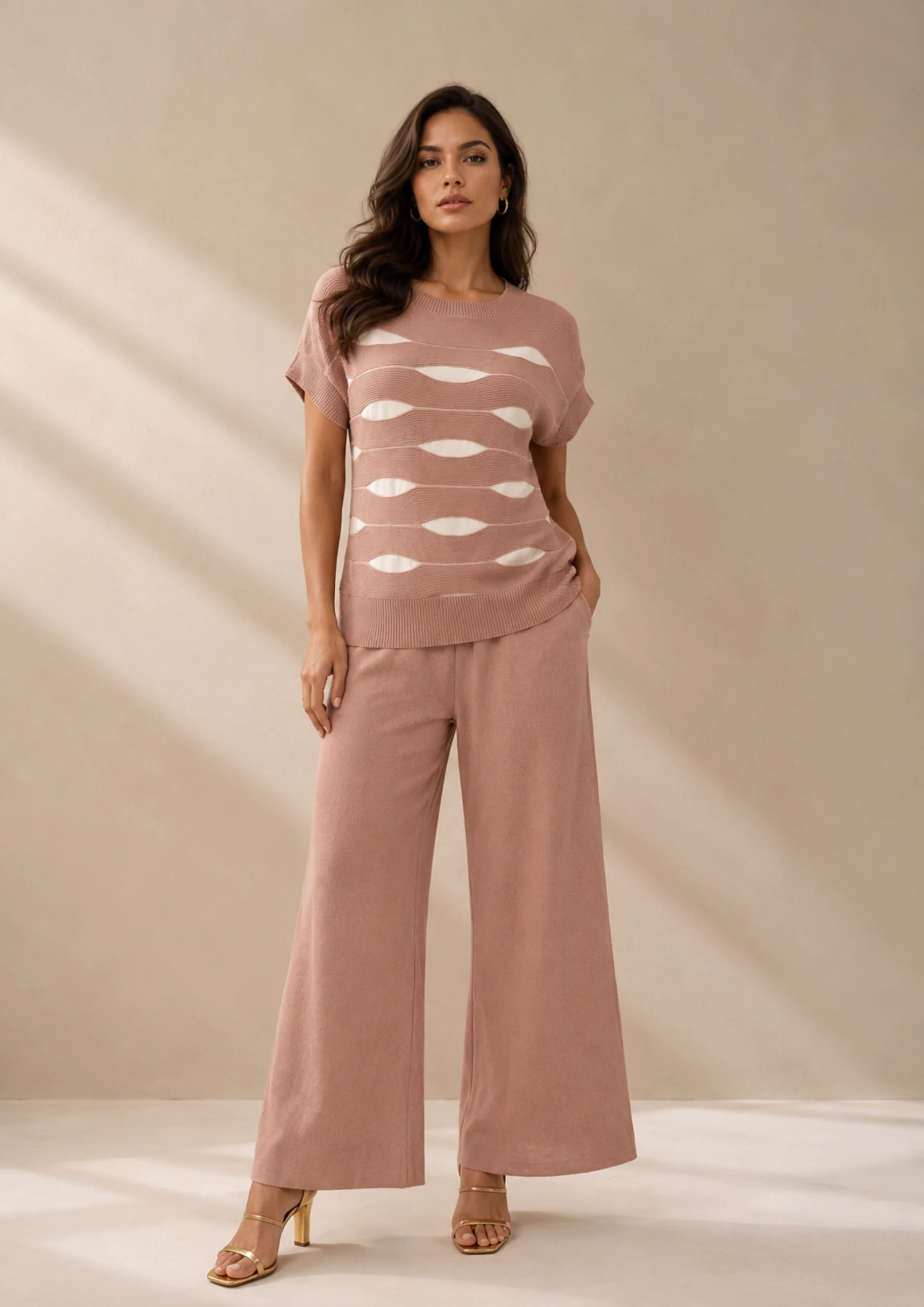 Knitted Wide-Leg Co Ord Set