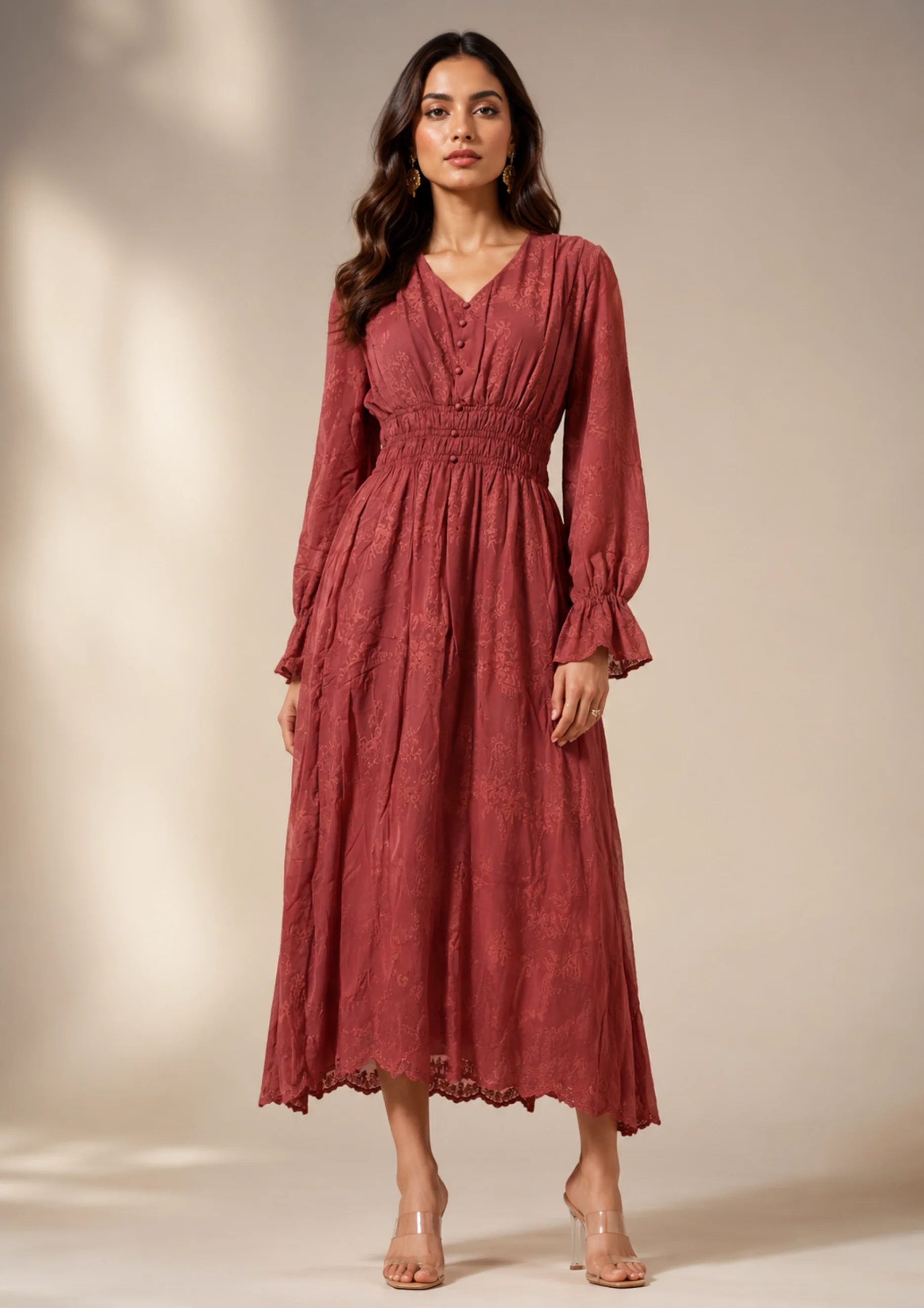 Smocked Waist Maxi Dress