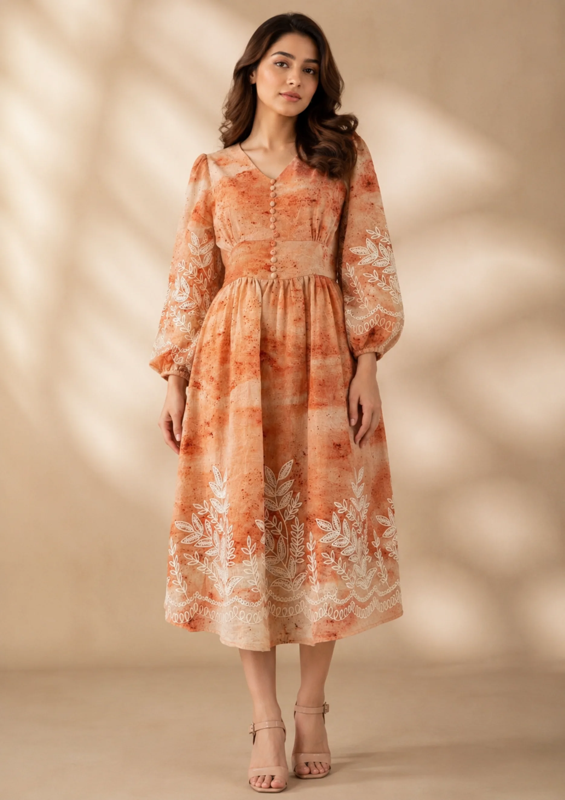 Embroidered Floral Maxi Dress