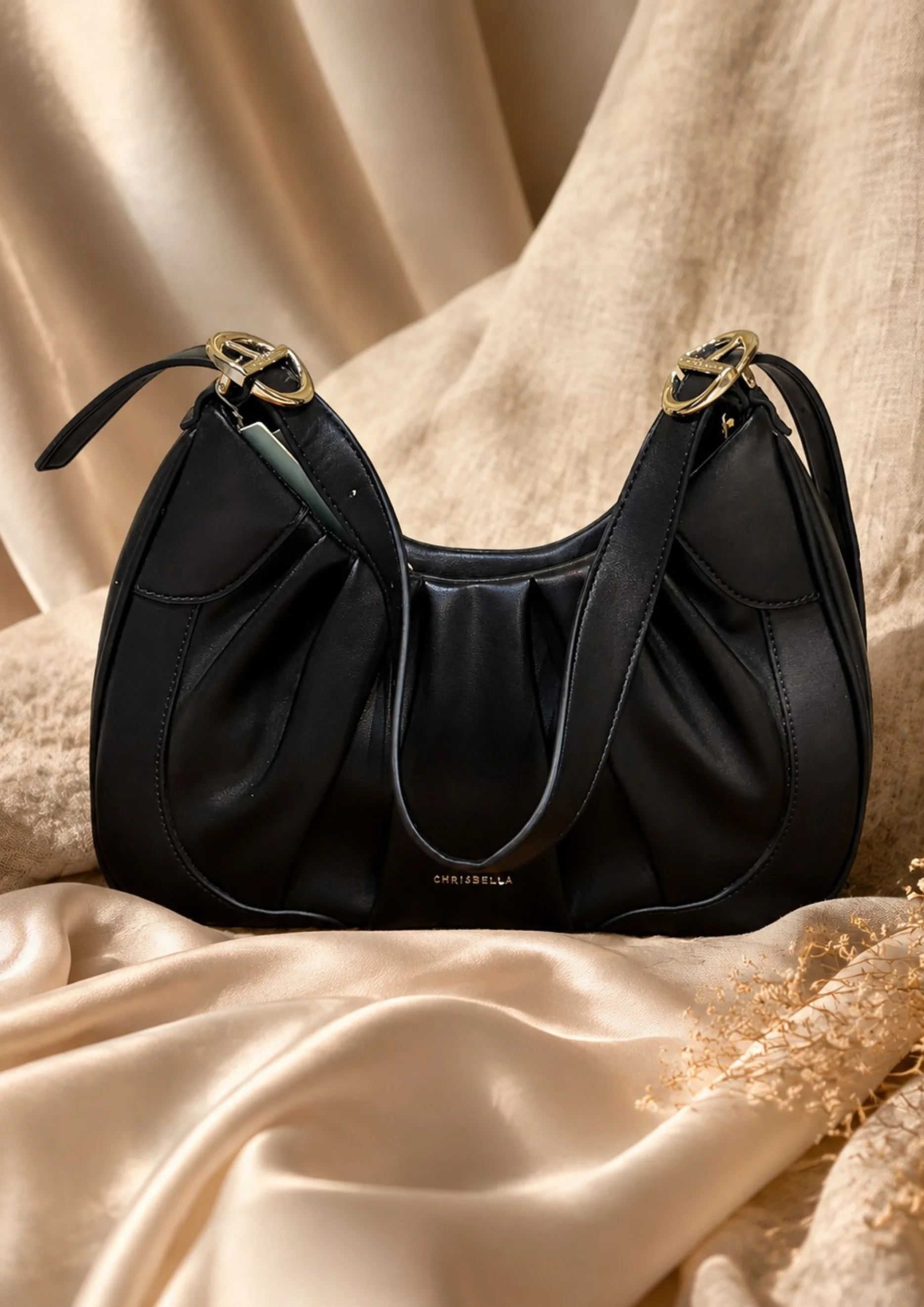 Chrisbella  Pleated Shoulder Bag and Wallet