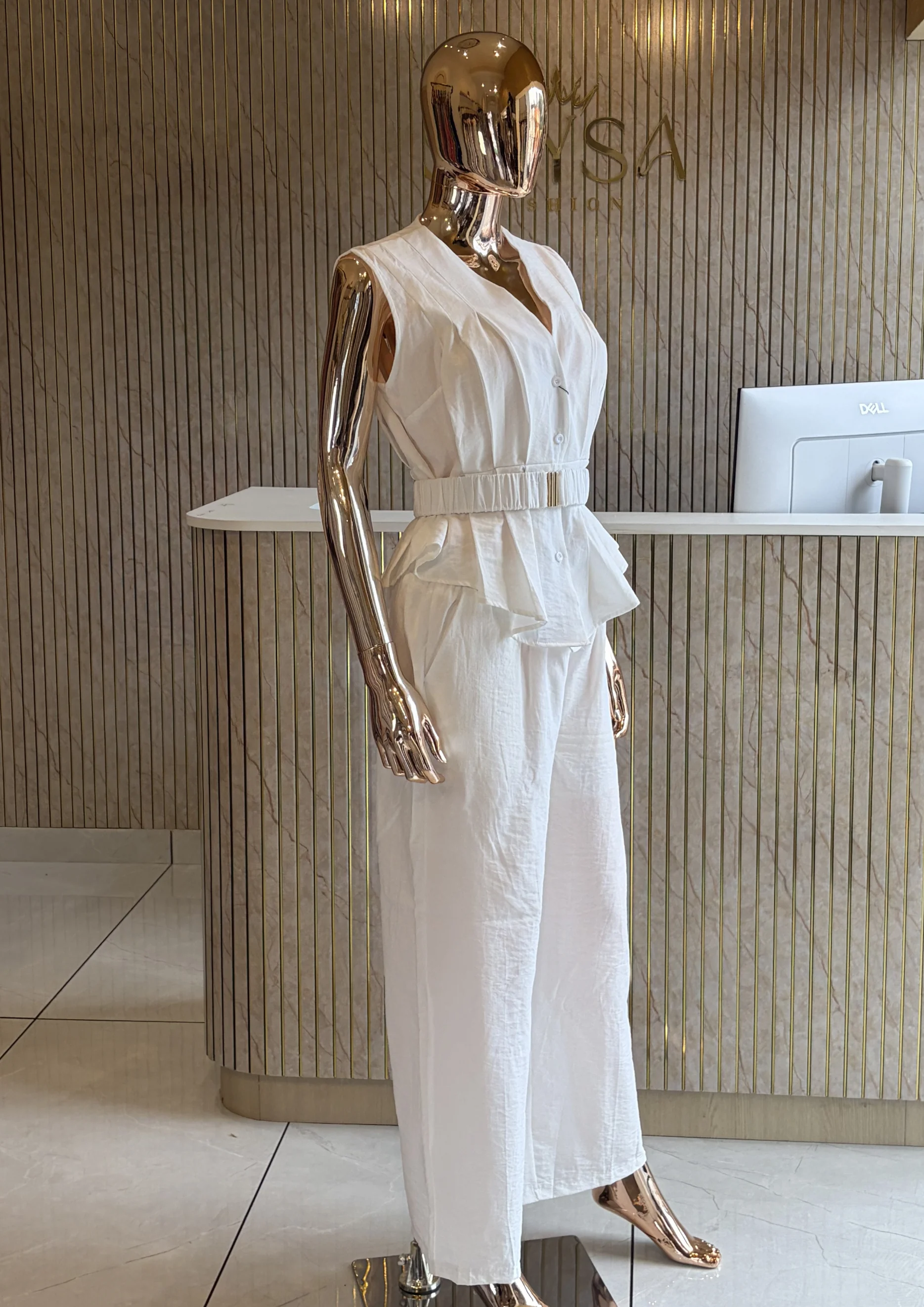 Ivory Luxe Belted Co Ord Set