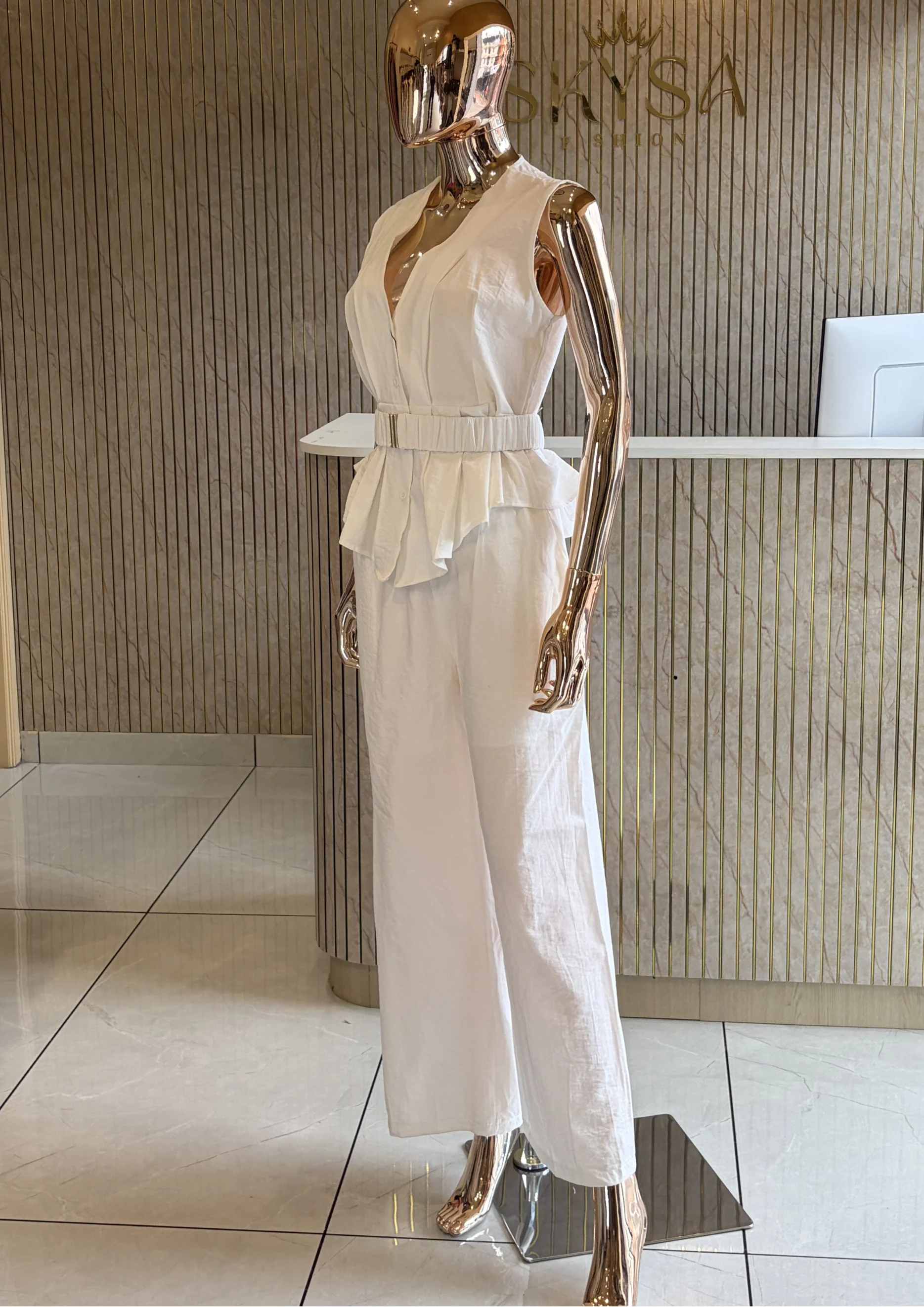 Ivory Luxe Belted Co Ord Set