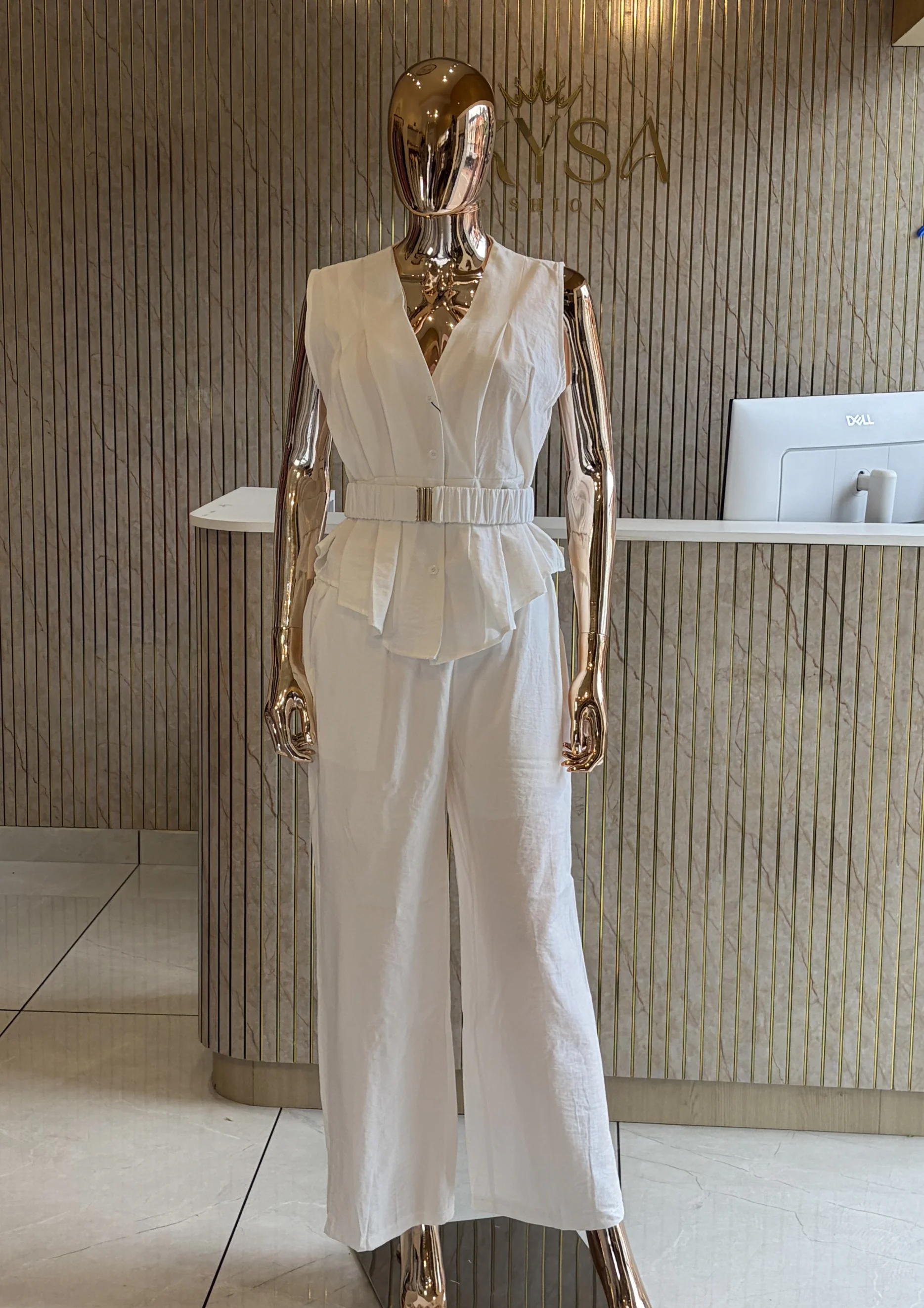 Ivory Luxe Belted Co Ord Set