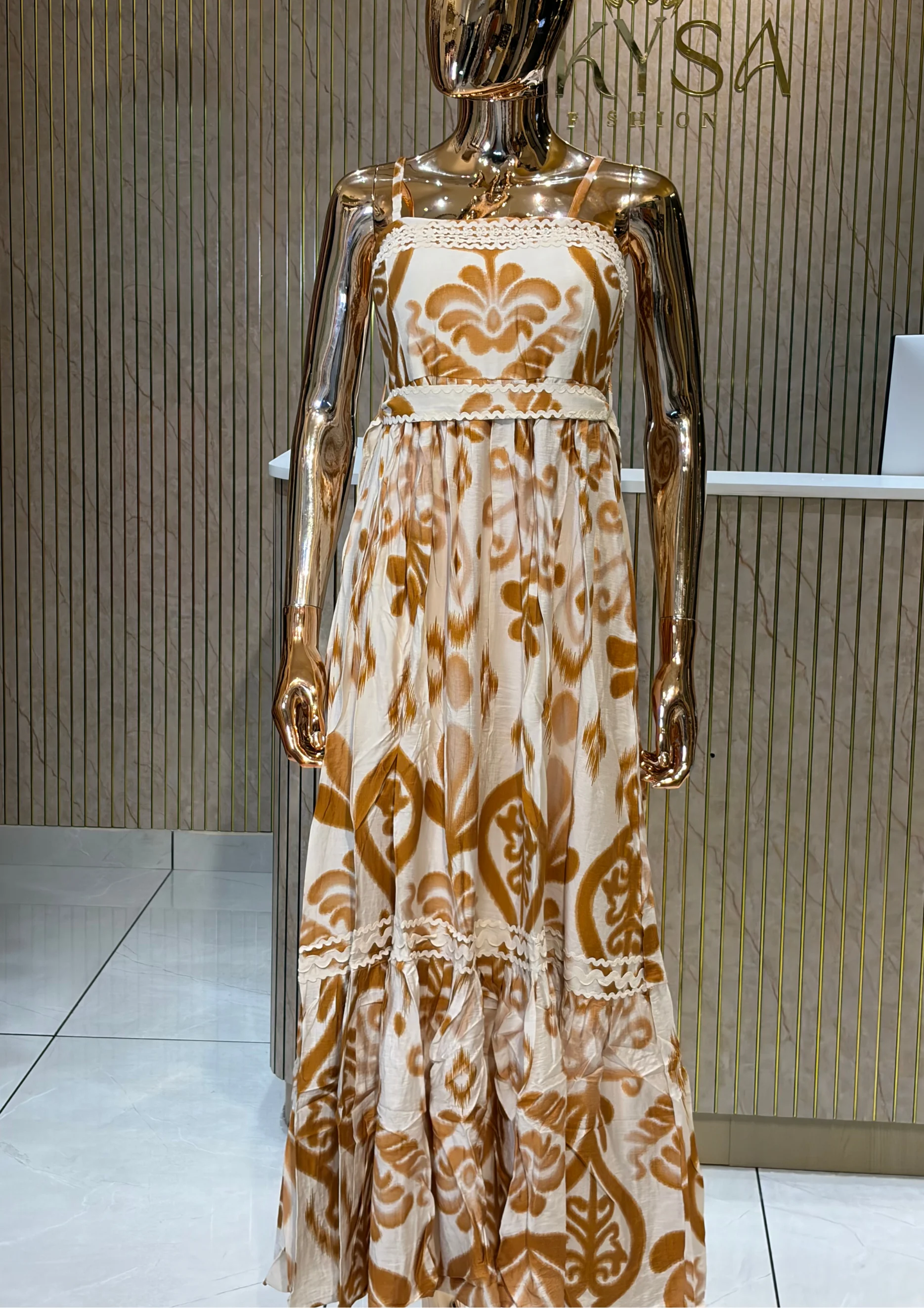 Azure Bloom Maxi Dress