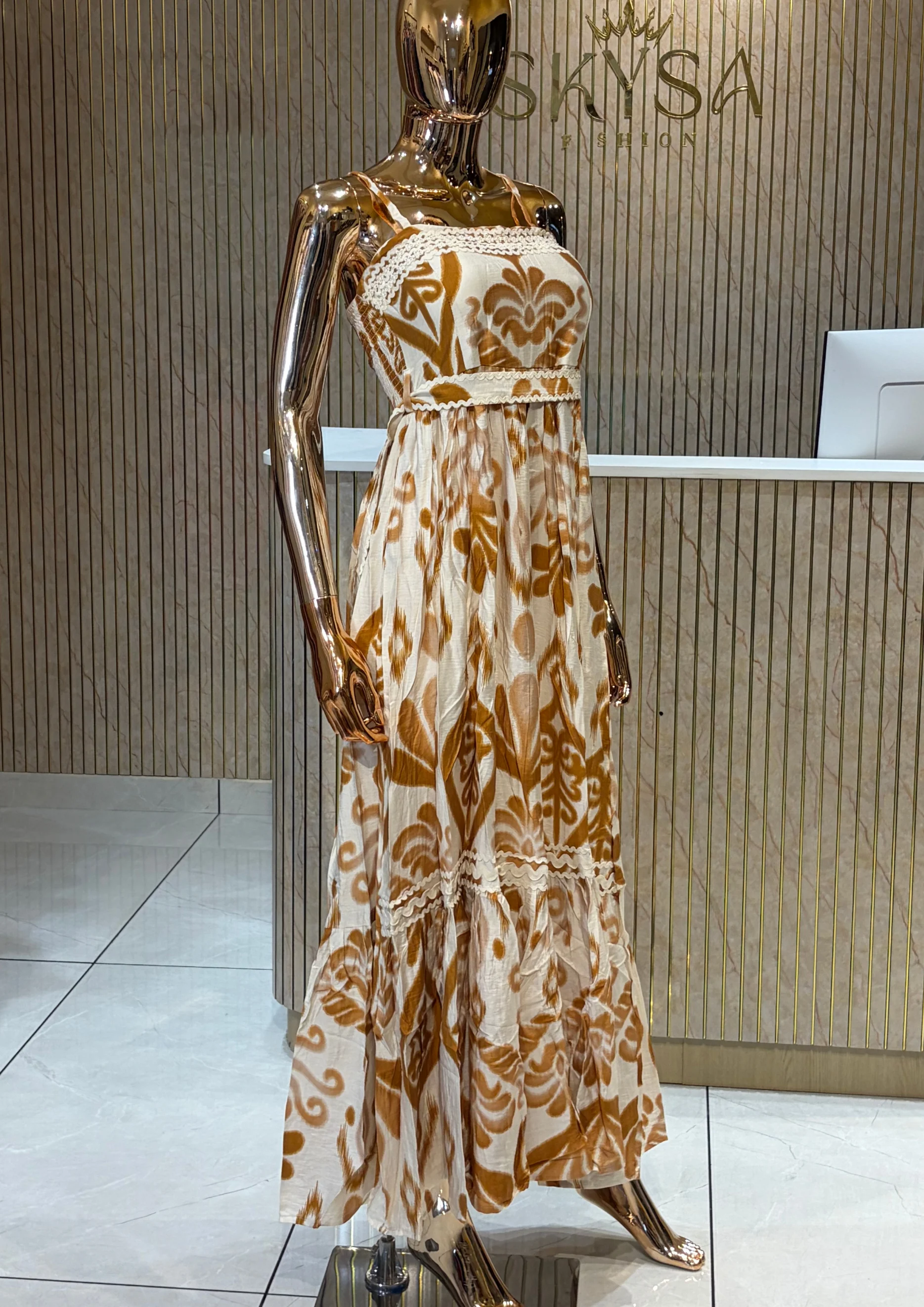 Azure Bloom Maxi Dress