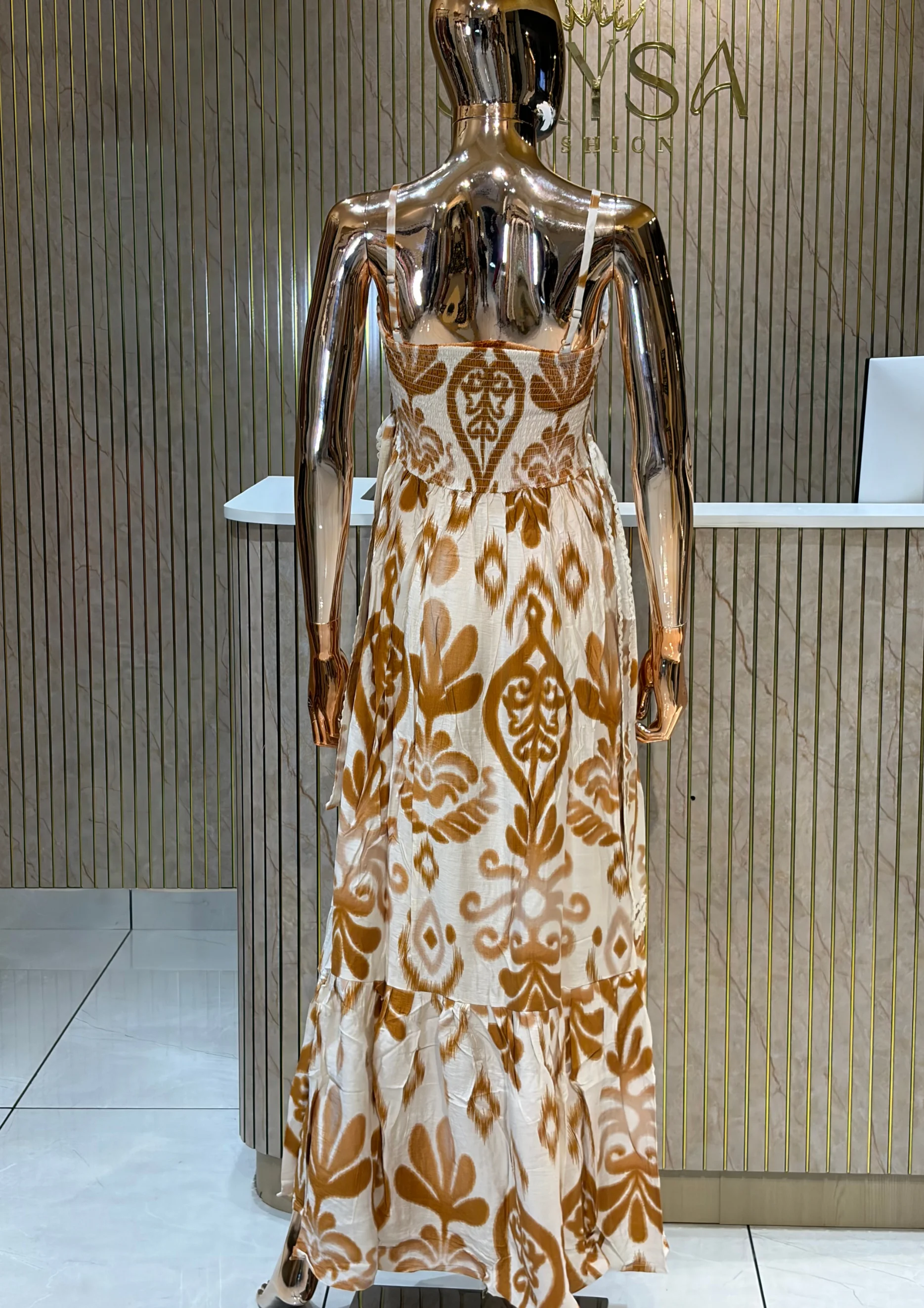 Azure Bloom Maxi Dress