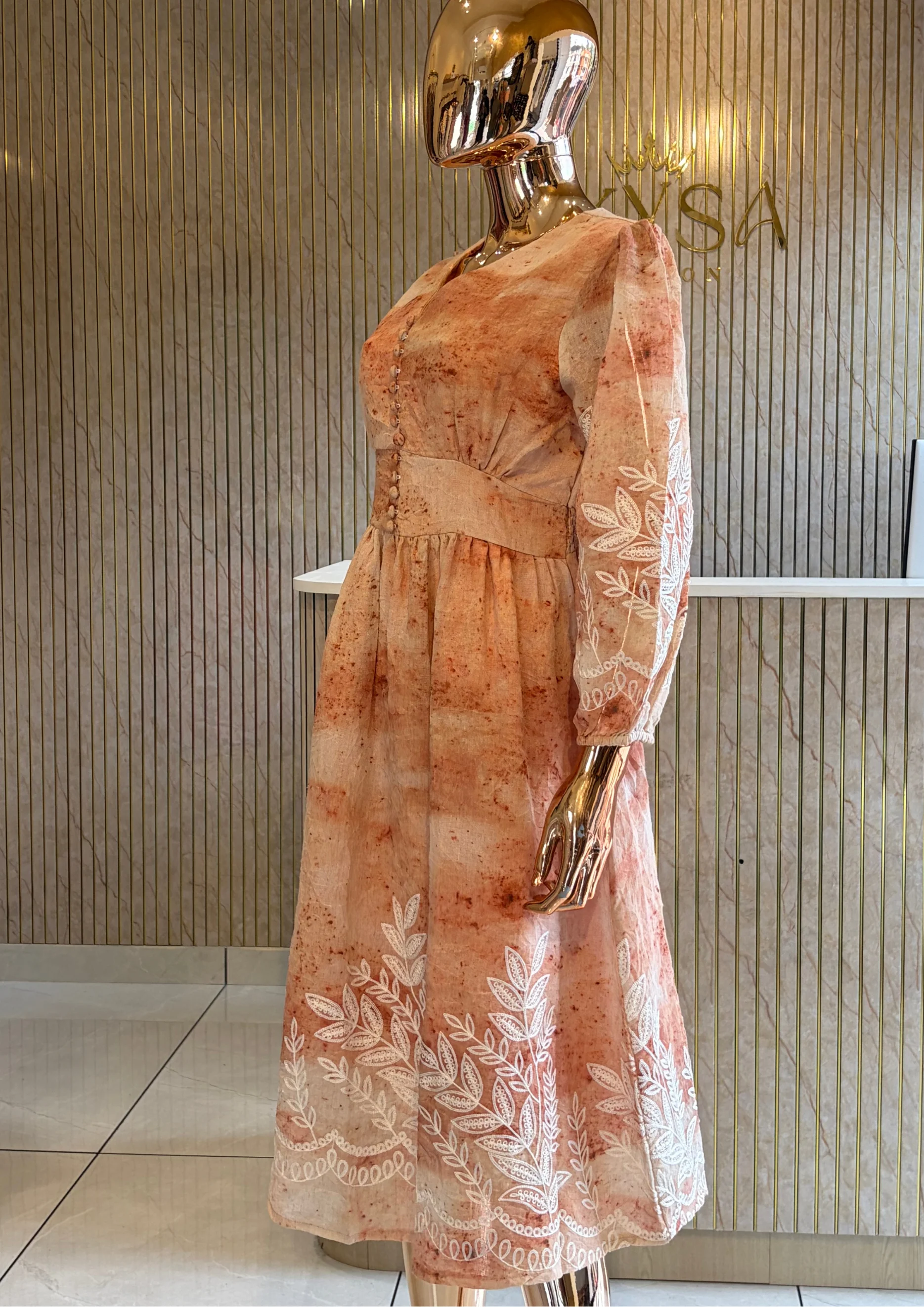 Embroidered Floral Maxi Dress