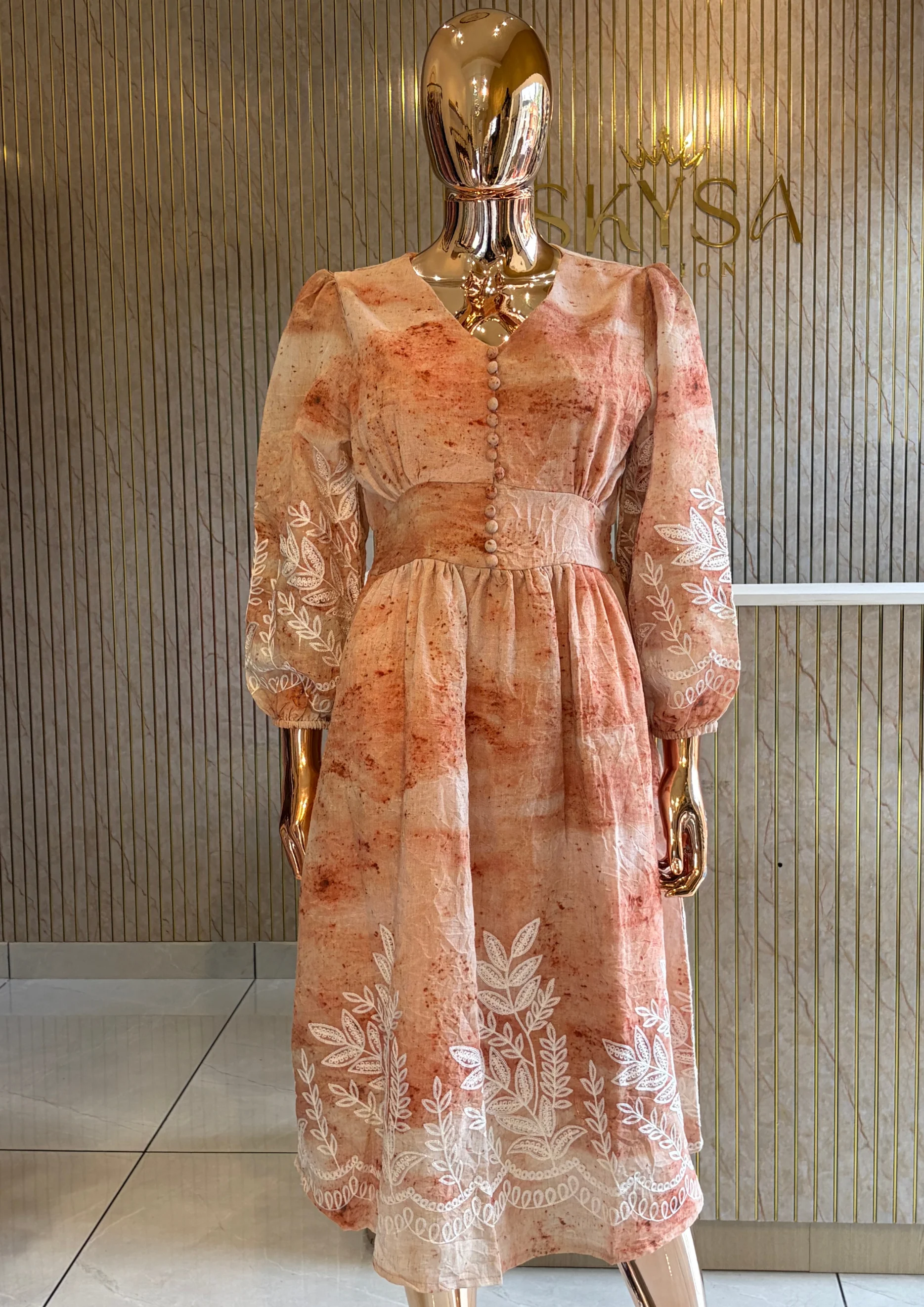 Embroidered Floral Maxi Dress