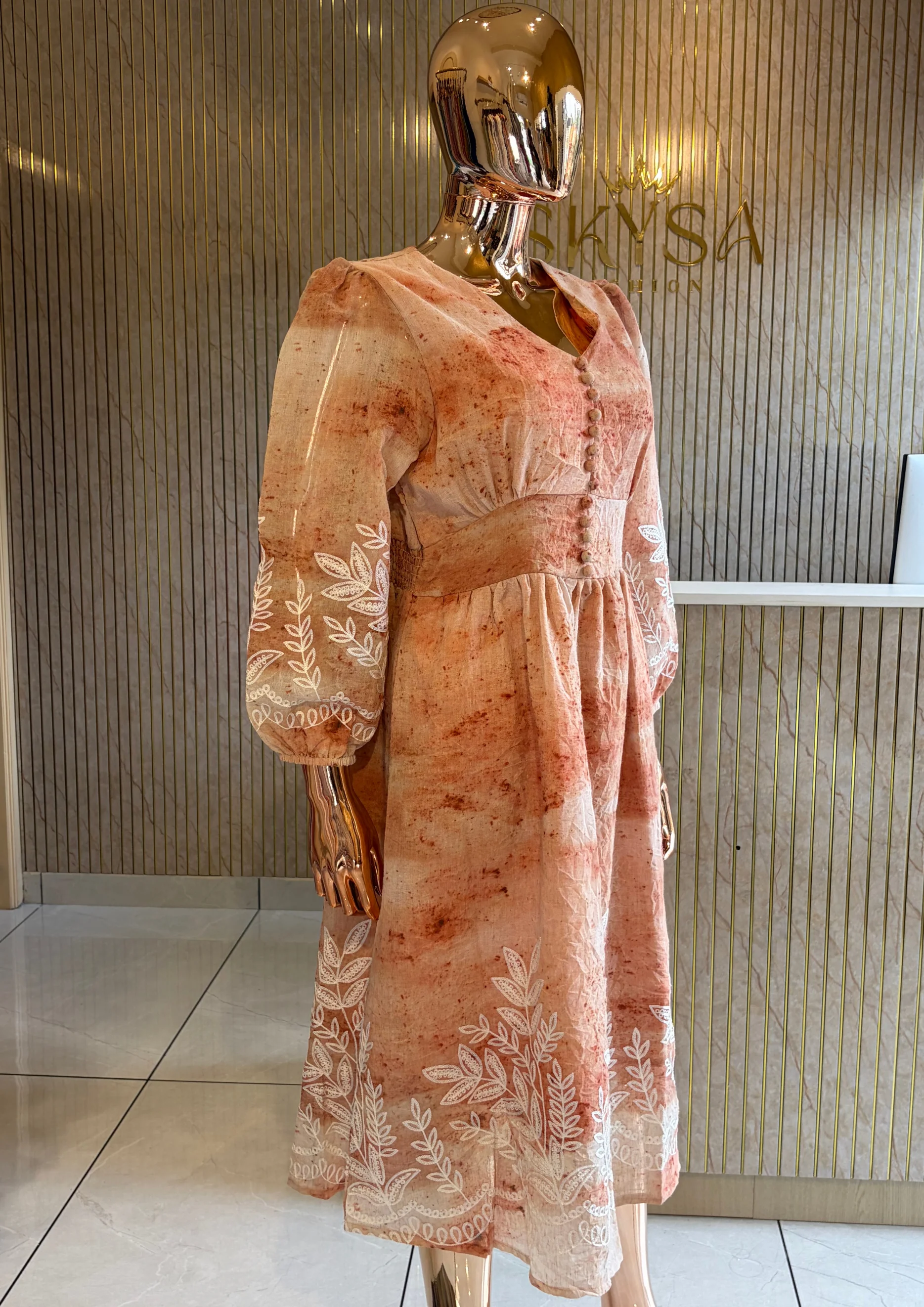Embroidered Floral Maxi Dress