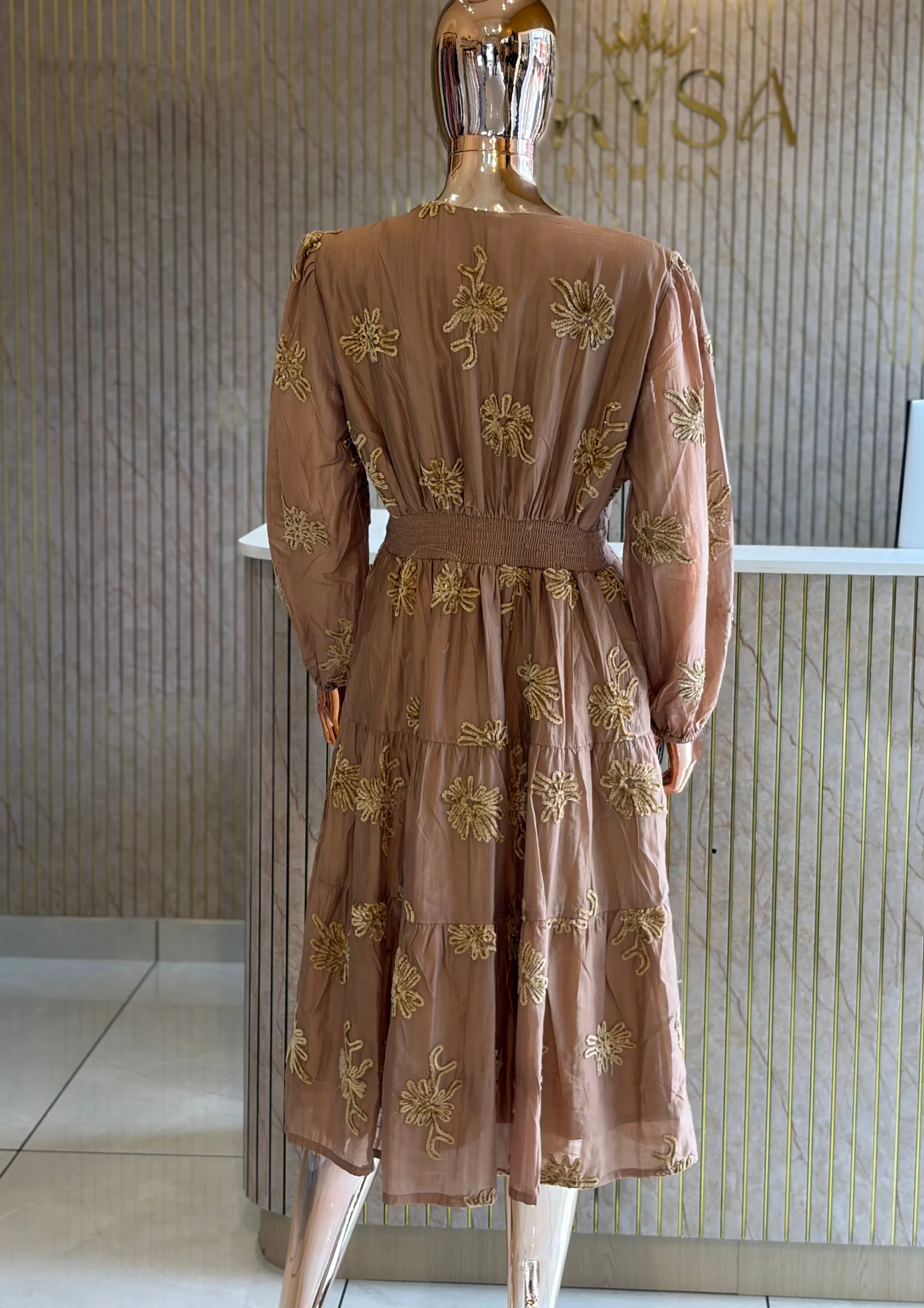 Embroidered Tiered Maxi Dress