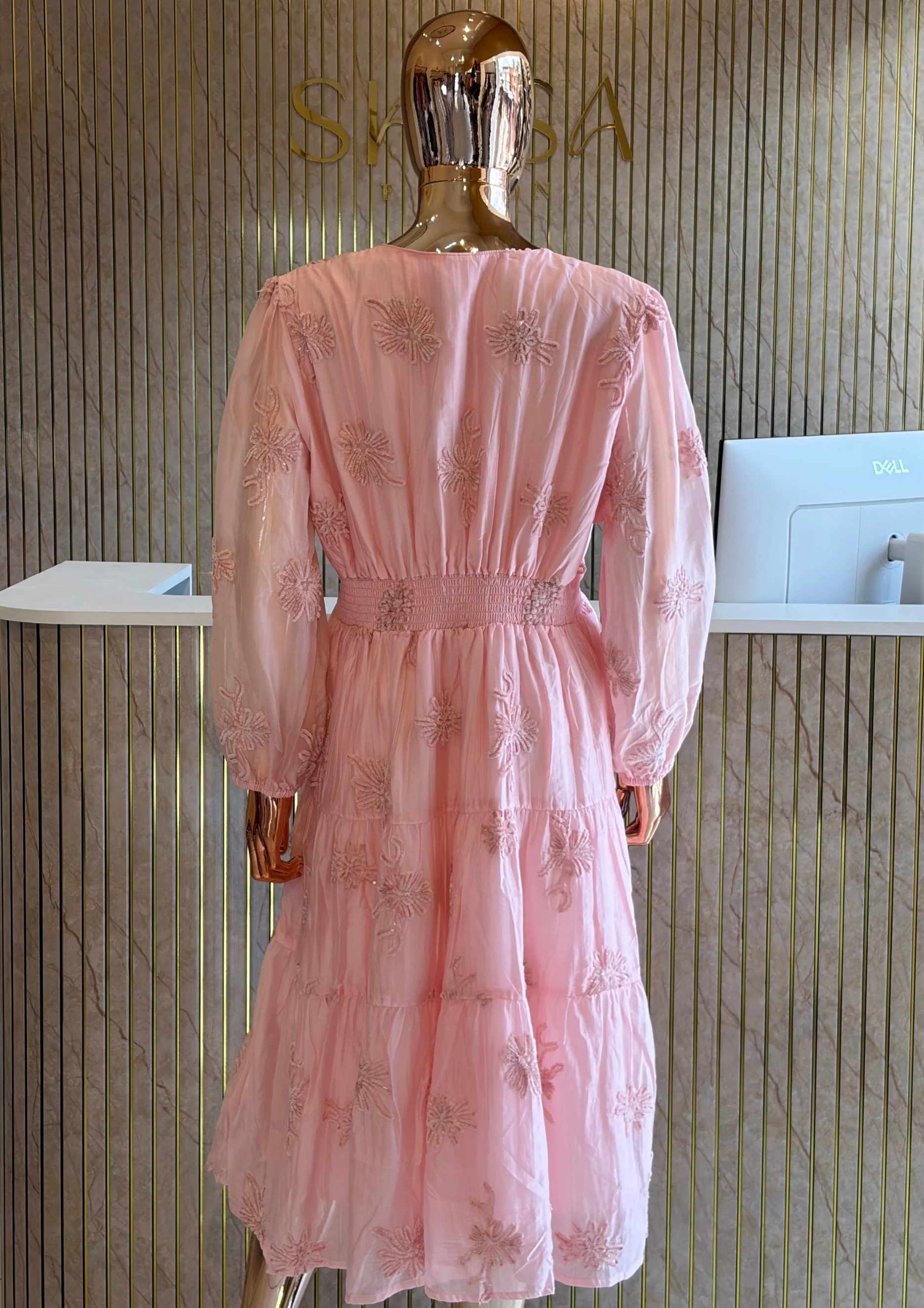 Embroidered Tiered Maxi Dress