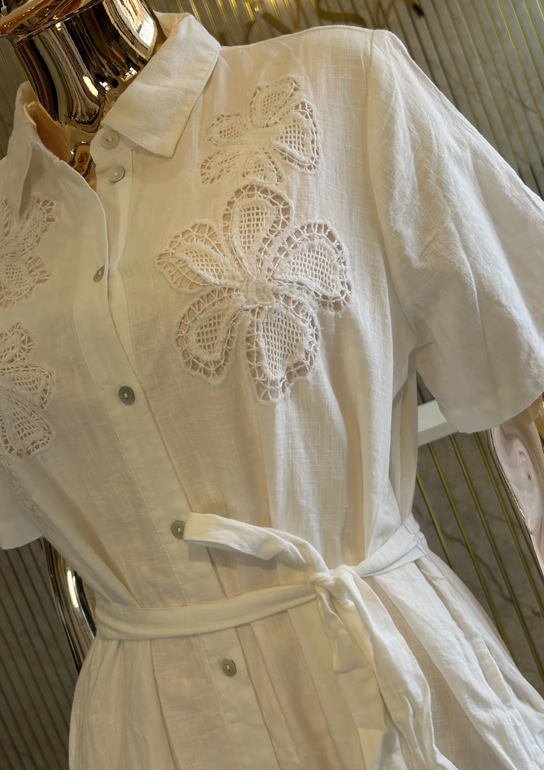 Embroidered Shirt Dress