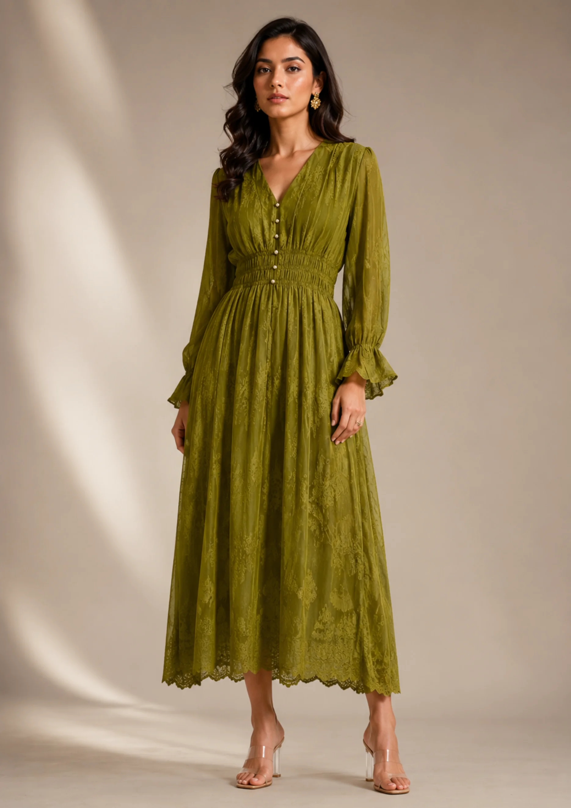 Smocked Waist Maxi Dress