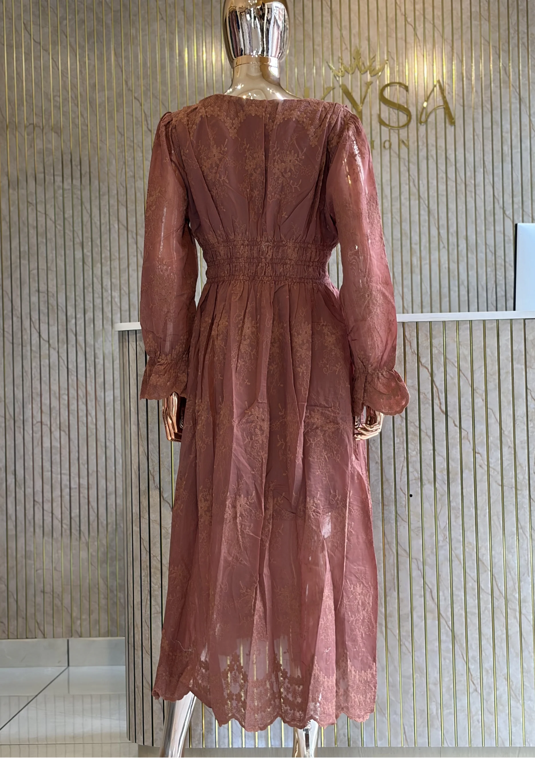 Smocked Waist Maxi Dress