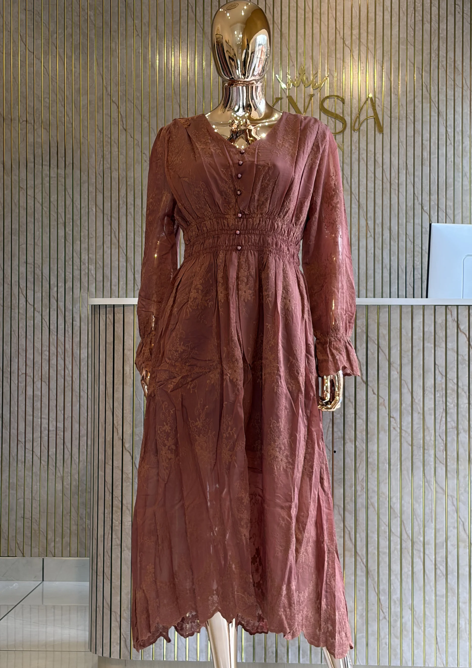Smocked Waist Maxi Dress