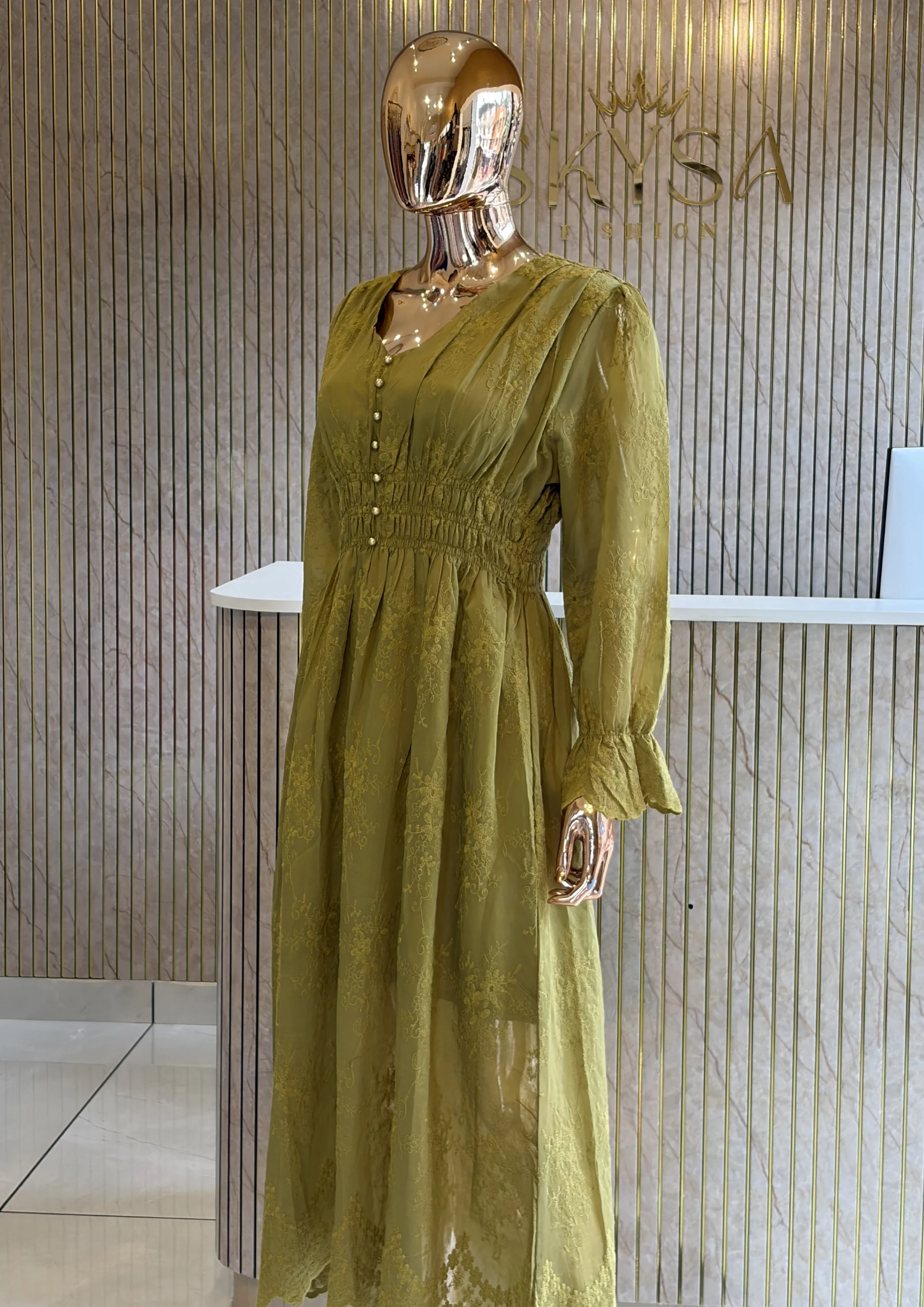 Smocked Waist Maxi Dress