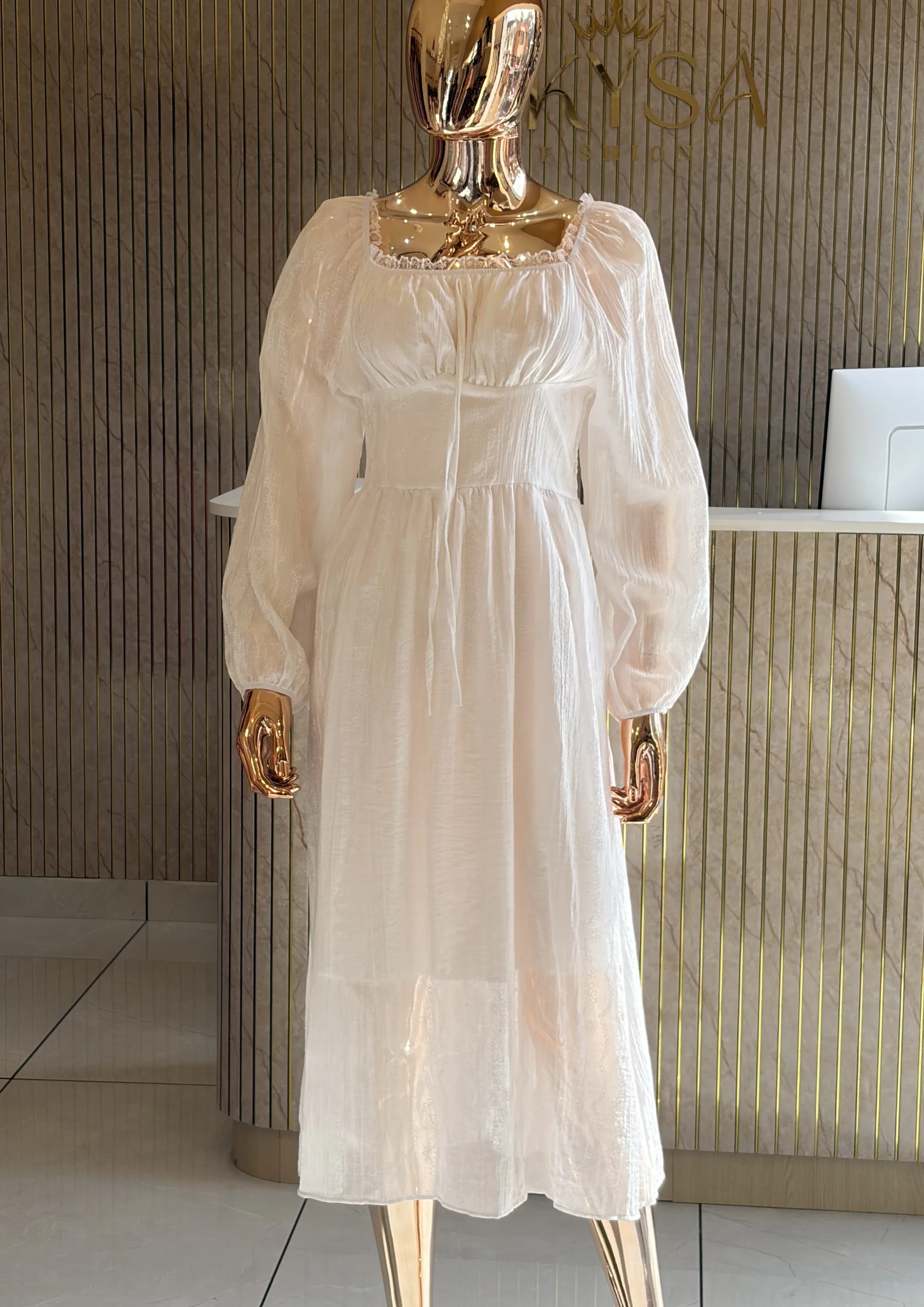 Smocked Waist Maxi Dress