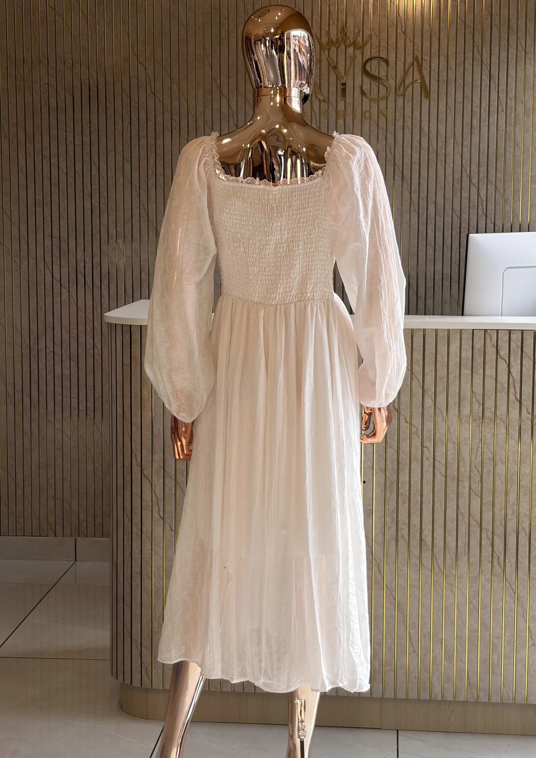 Smocked Waist Maxi Dress