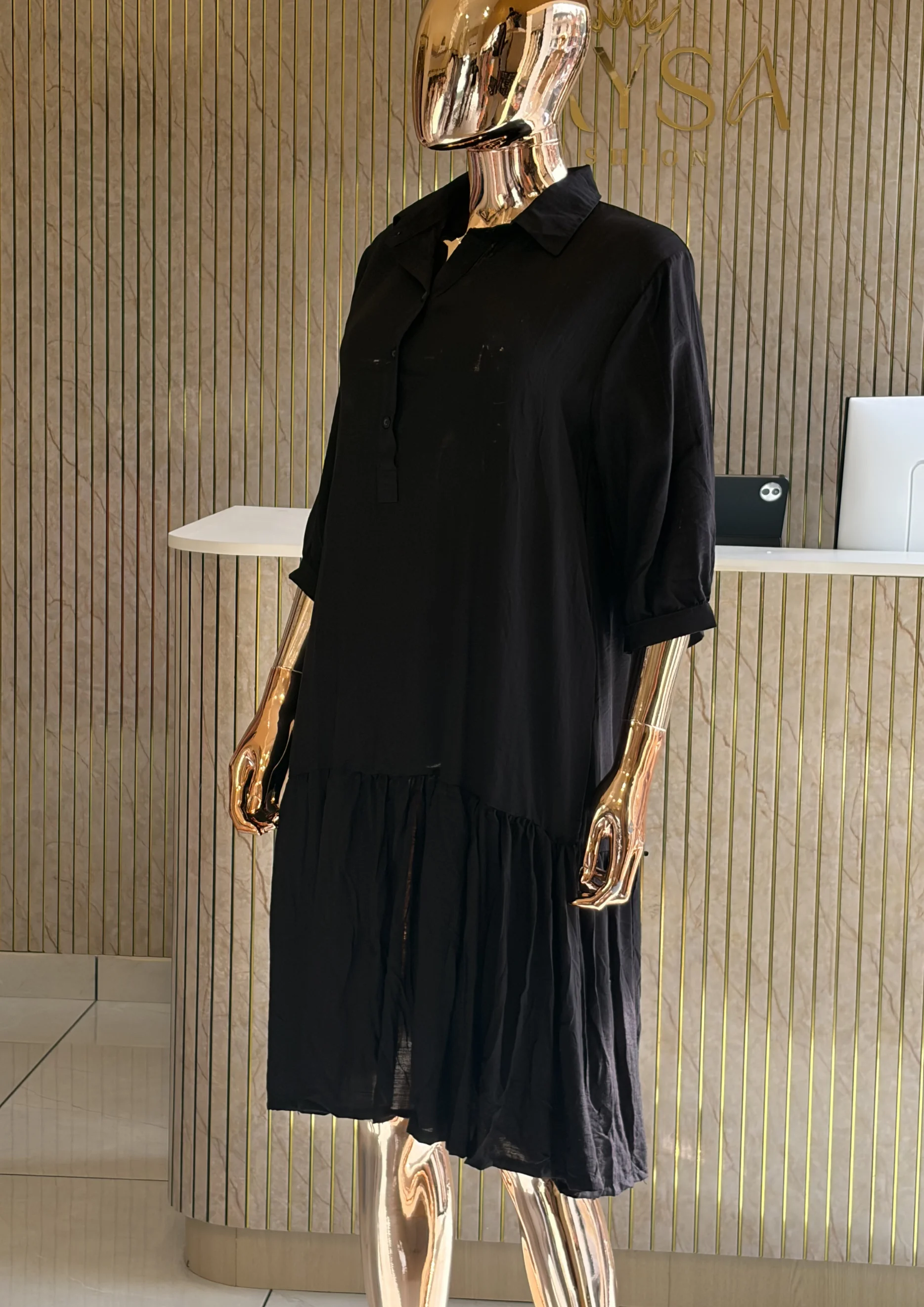Tiered Shirt Maxi Dress