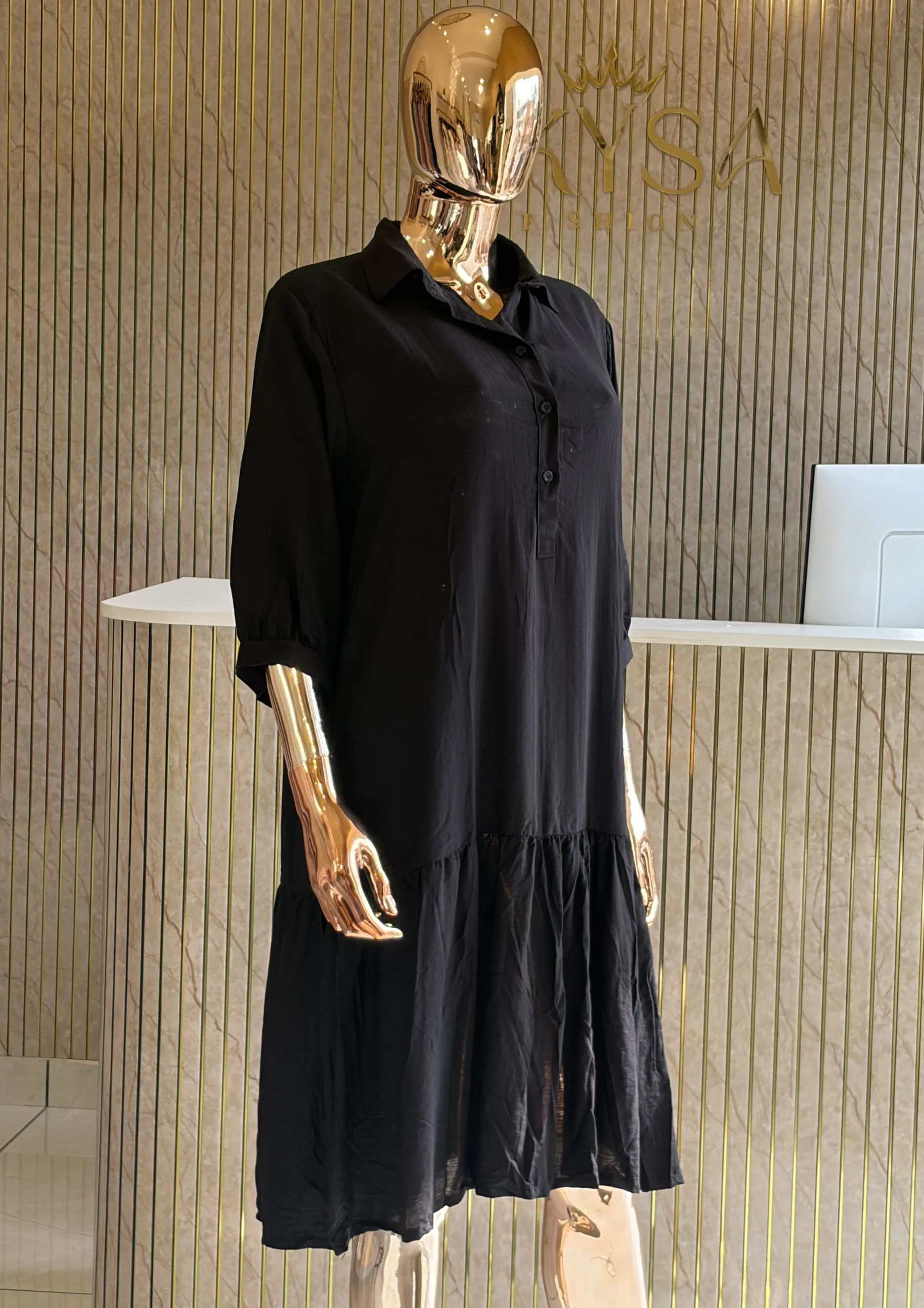 Tiered Shirt Maxi Dress