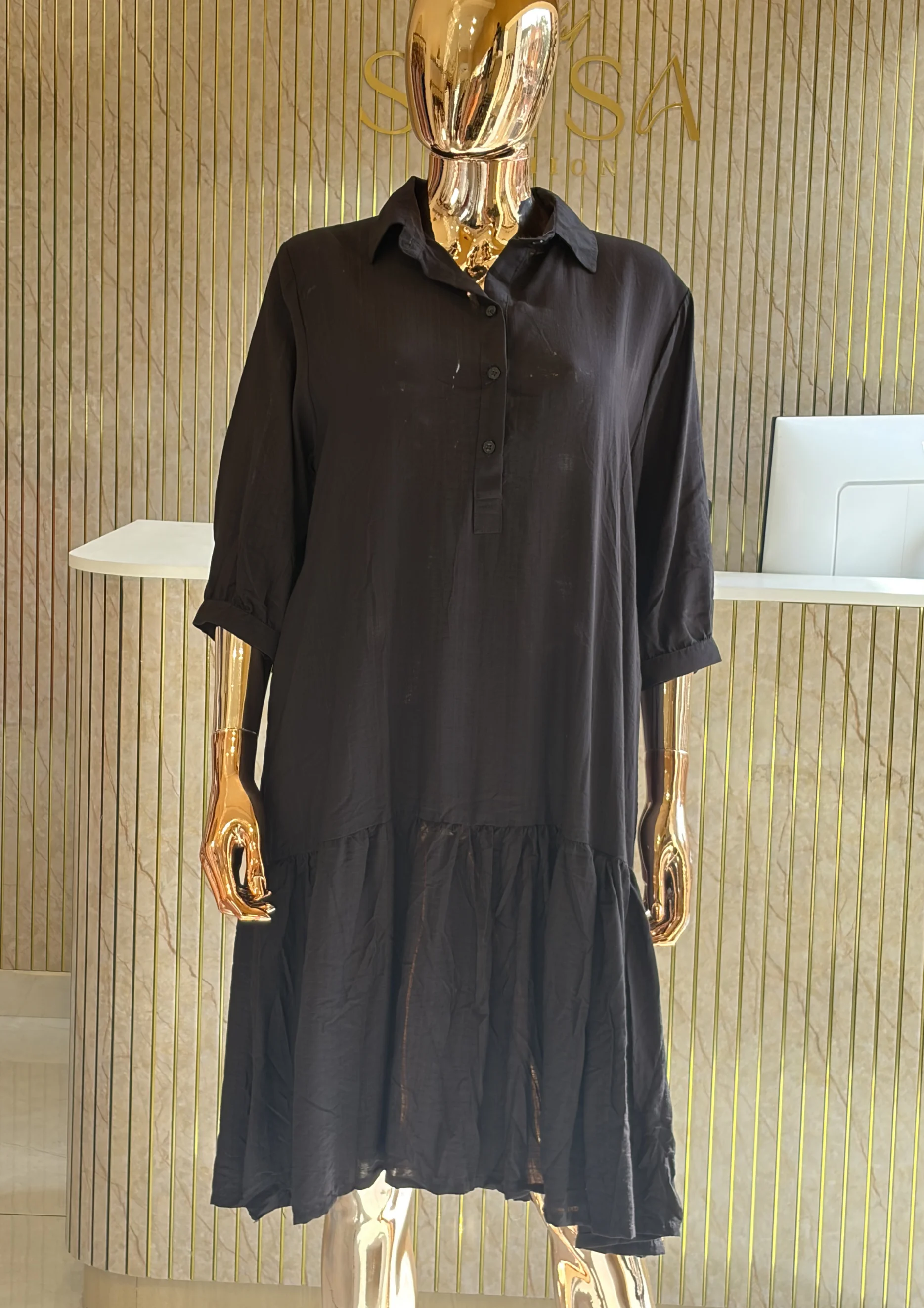 Tiered Shirt Maxi Dress