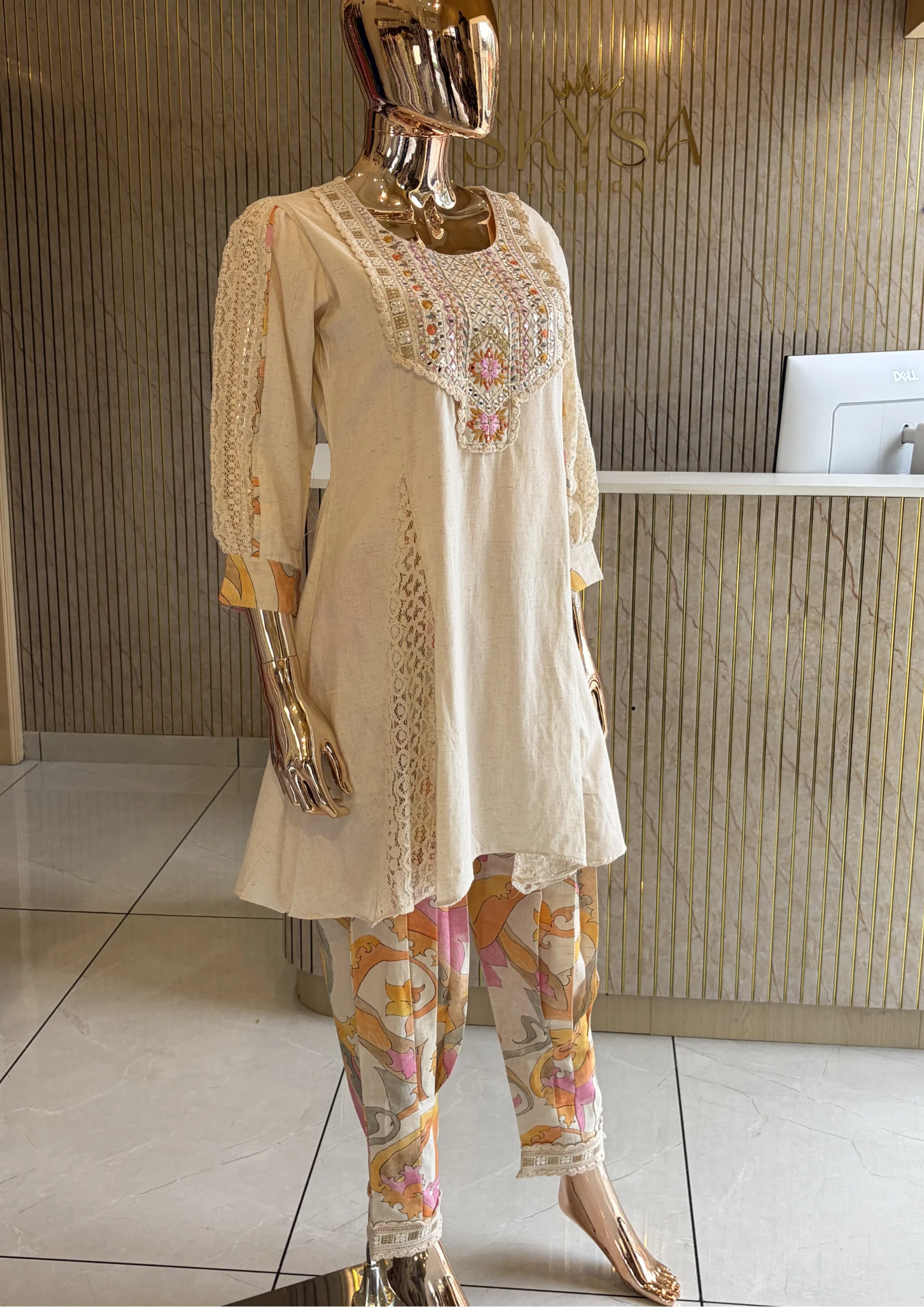 Embroidered Printed Kurta Co Ord Set