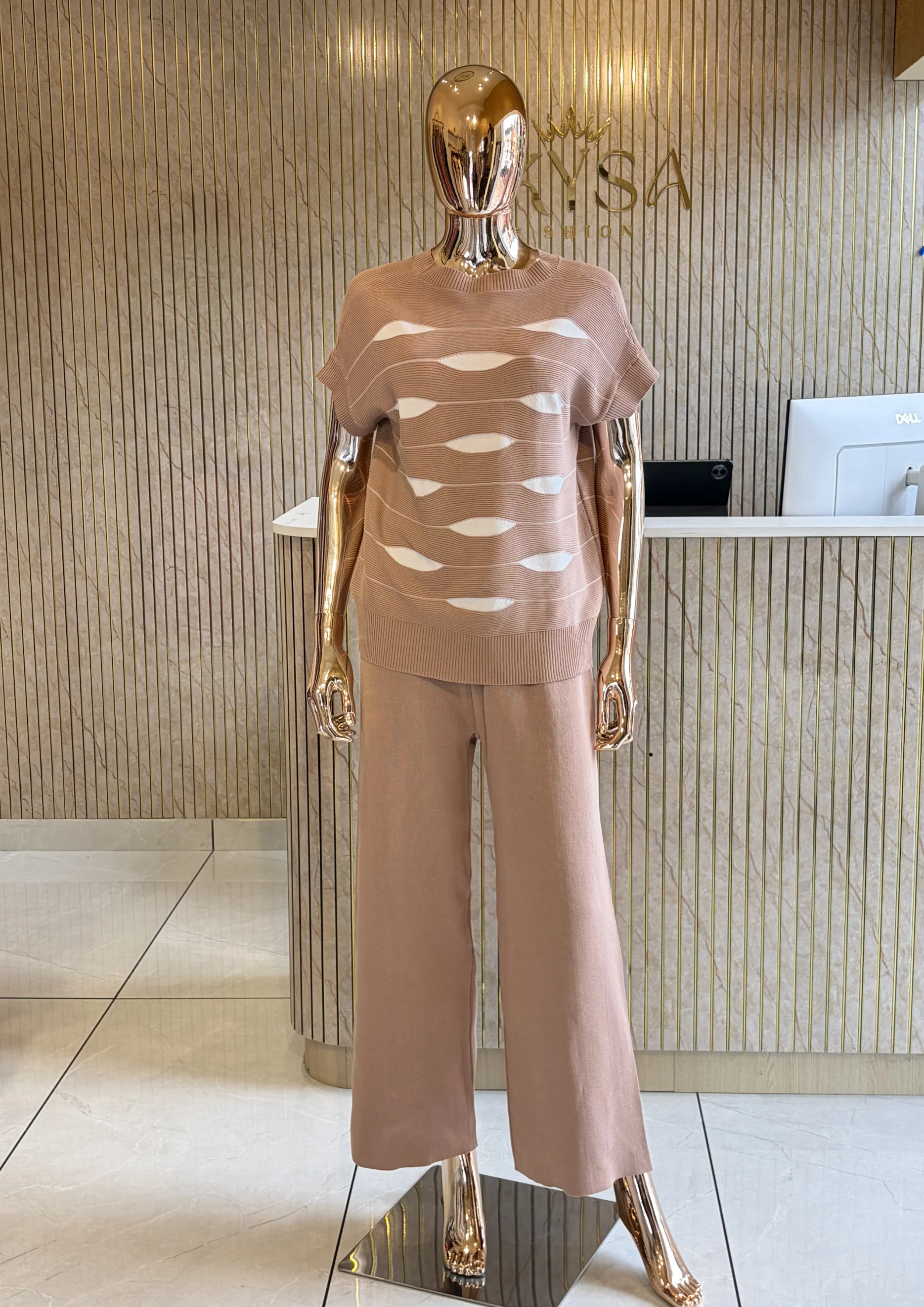 Knitted Wide-Leg Co Ord Set