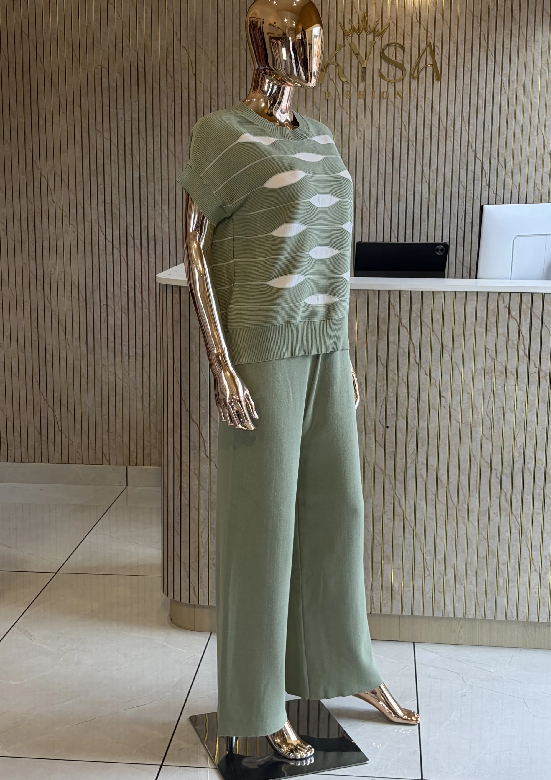 Knitted Wide-Leg Co Ord Set