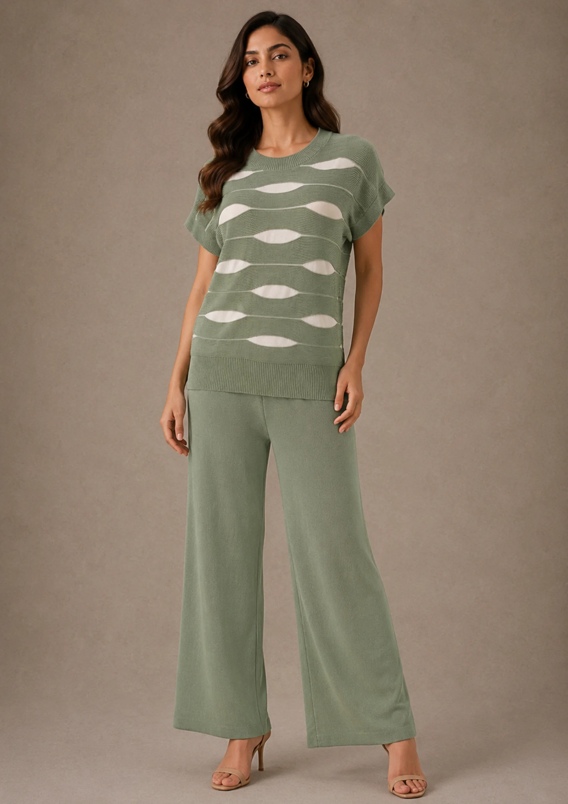 Knitted Wide-Leg Co Ord Set