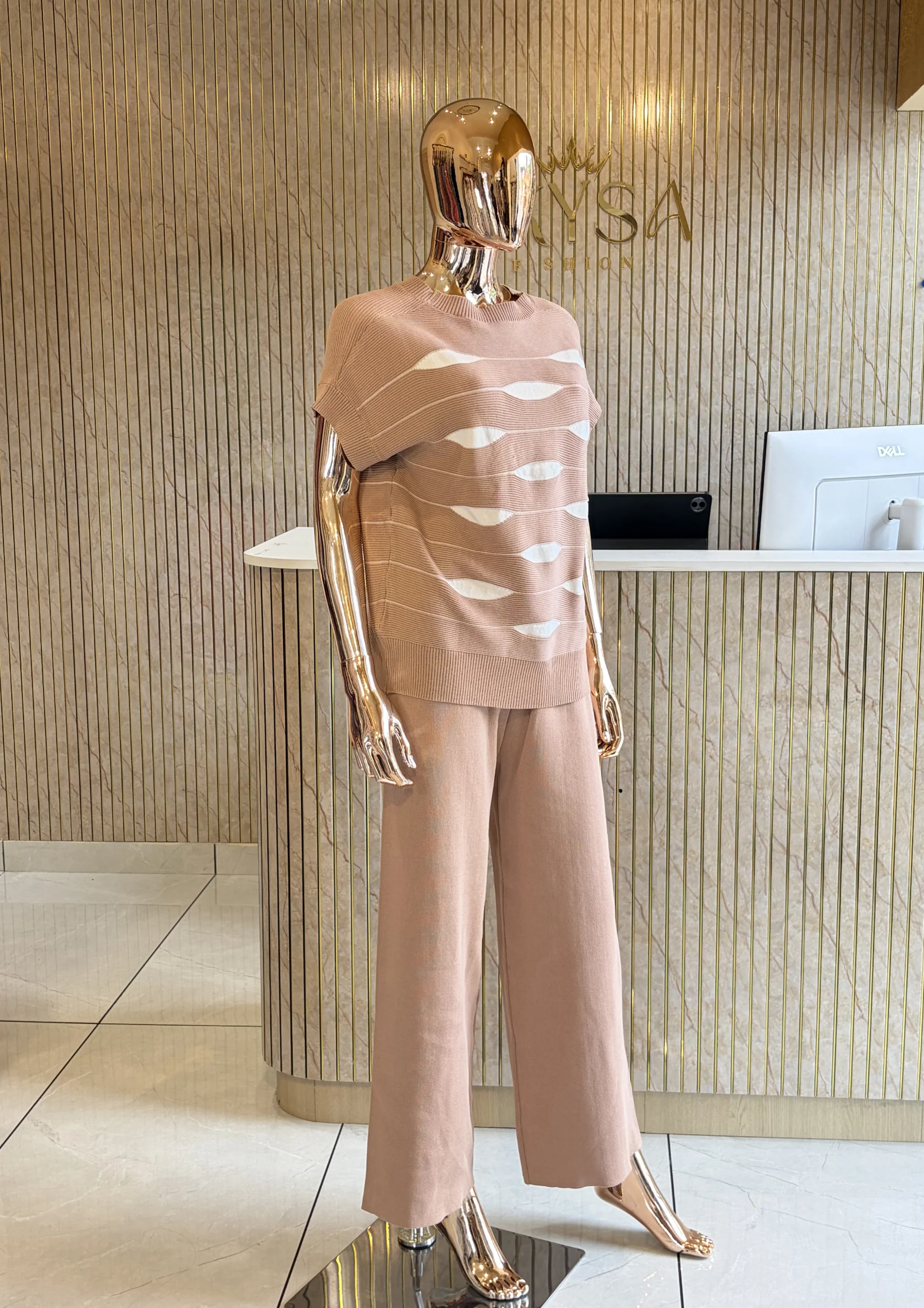 Knitted Wide-Leg Co Ord Set