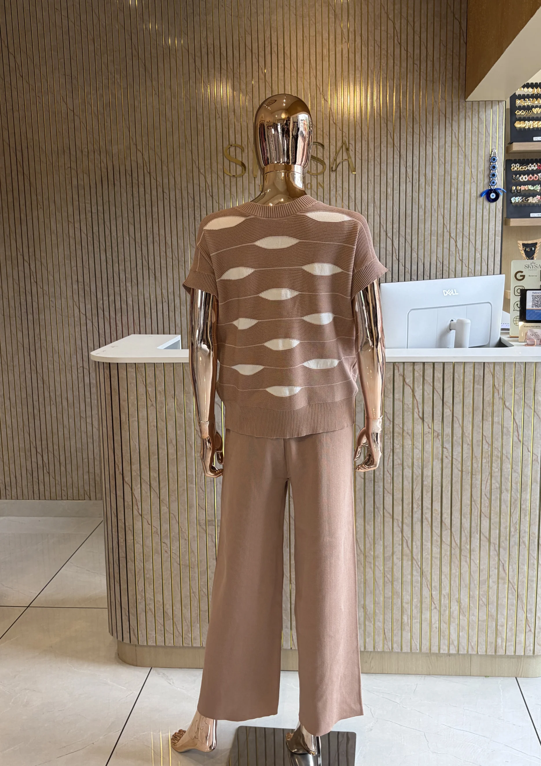 Knitted Wide-Leg Co Ord Set