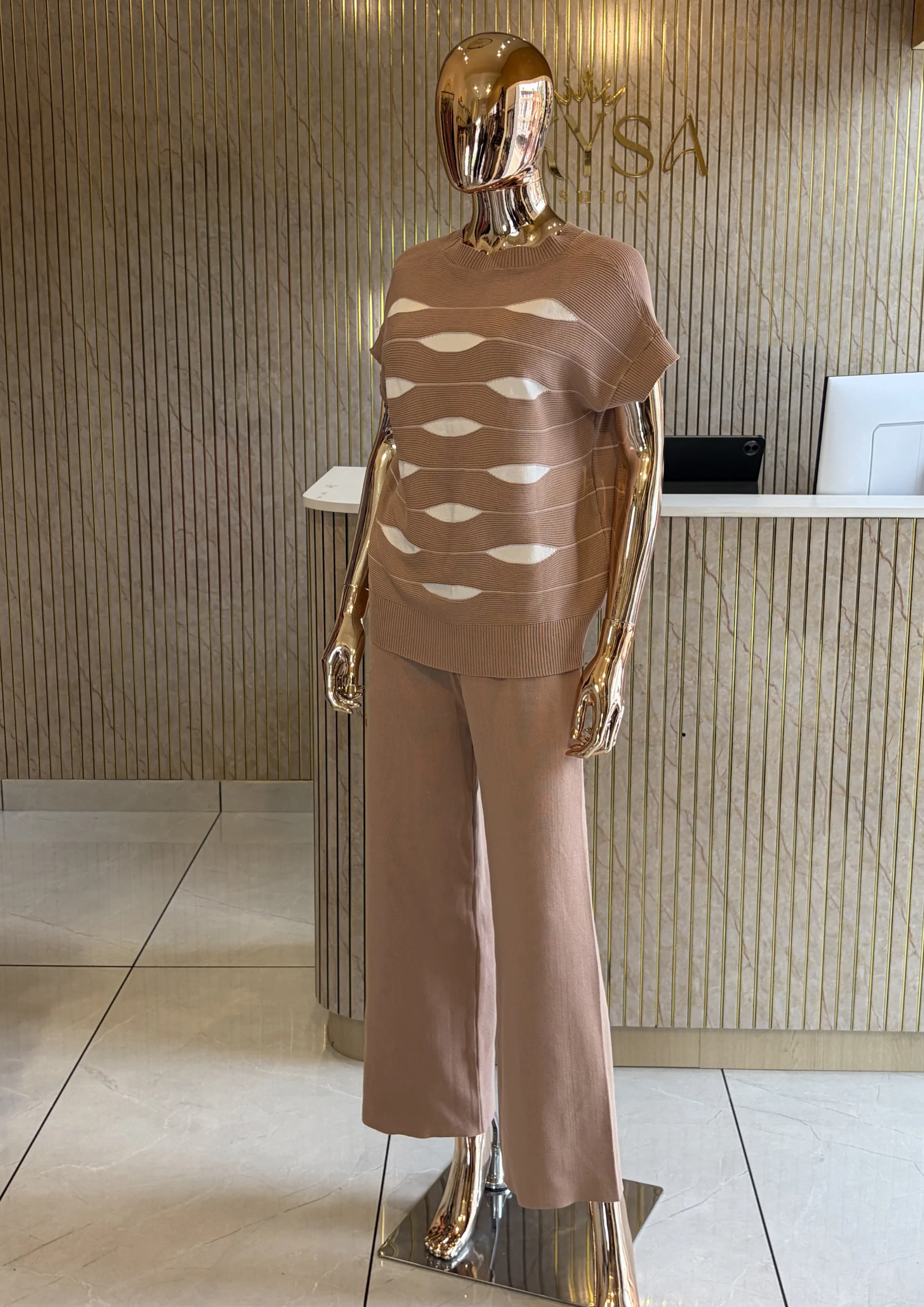 Knitted Wide-Leg Co Ord Set