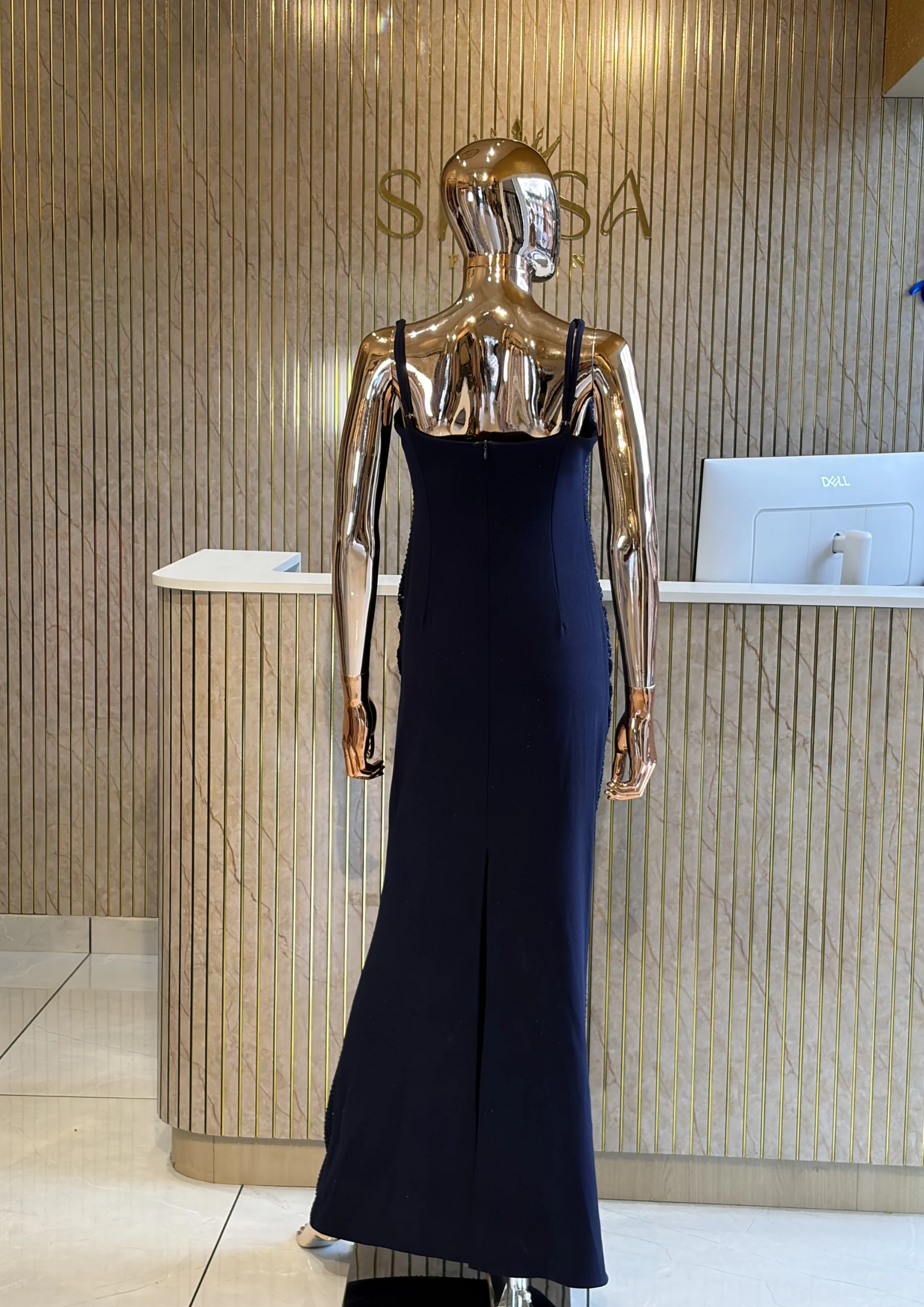 Embellished Cowl Neck Party Wear