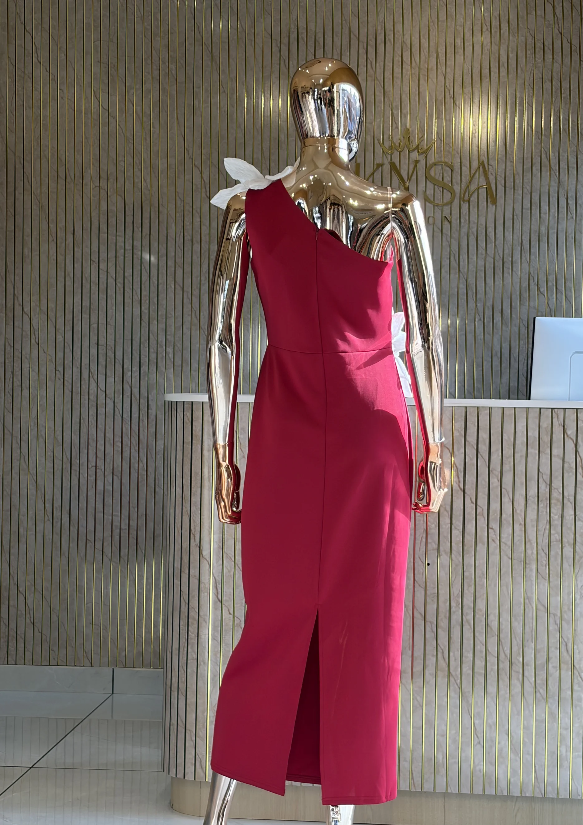 One-shoulder Floral Party Wear
