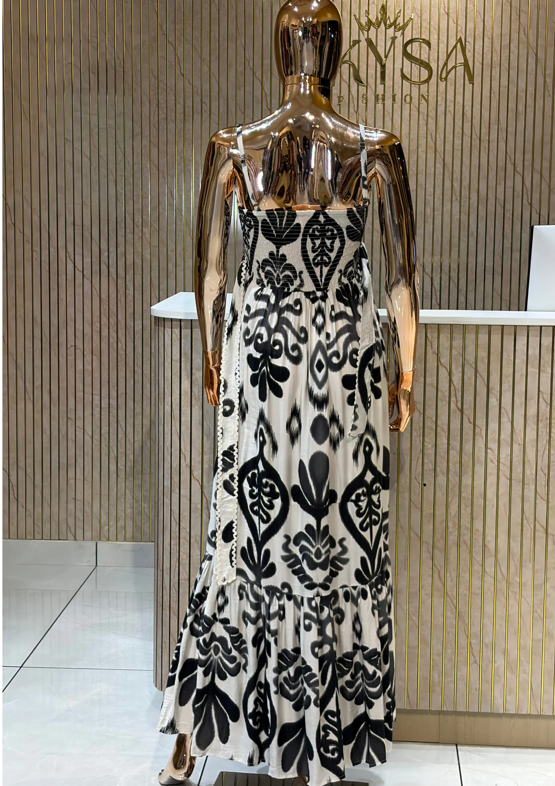 Azure Bloom Maxi Dress
