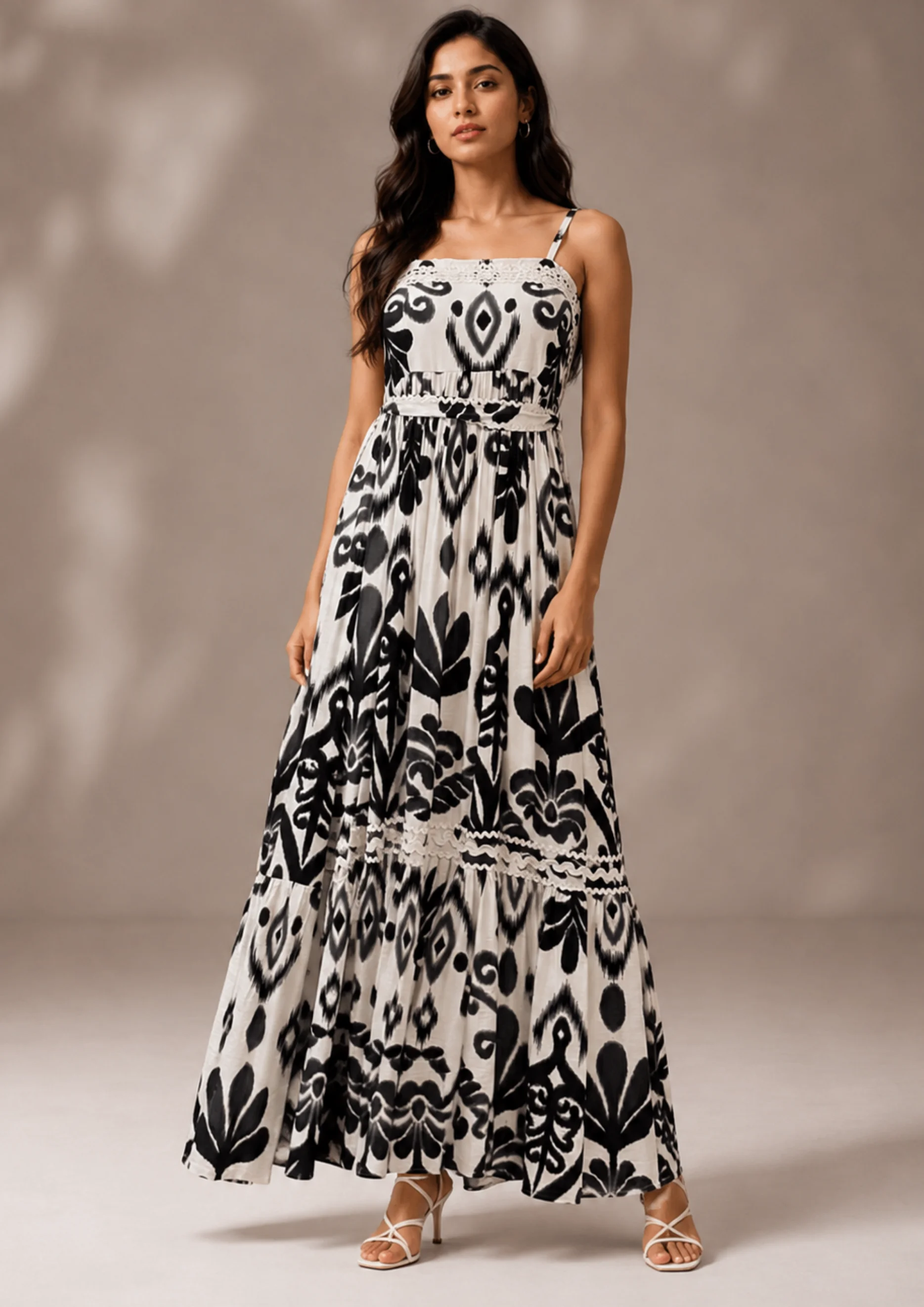 Azure Bloom Maxi Dress