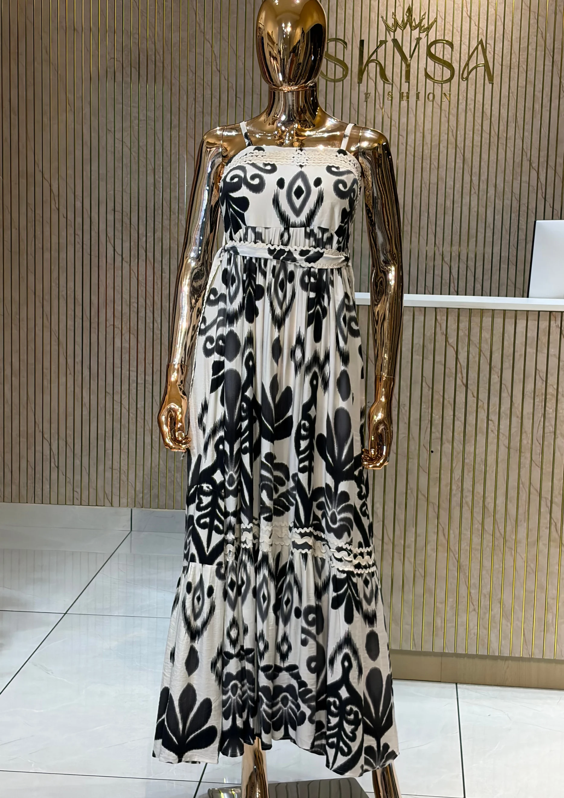 Azure Bloom Maxi Dress