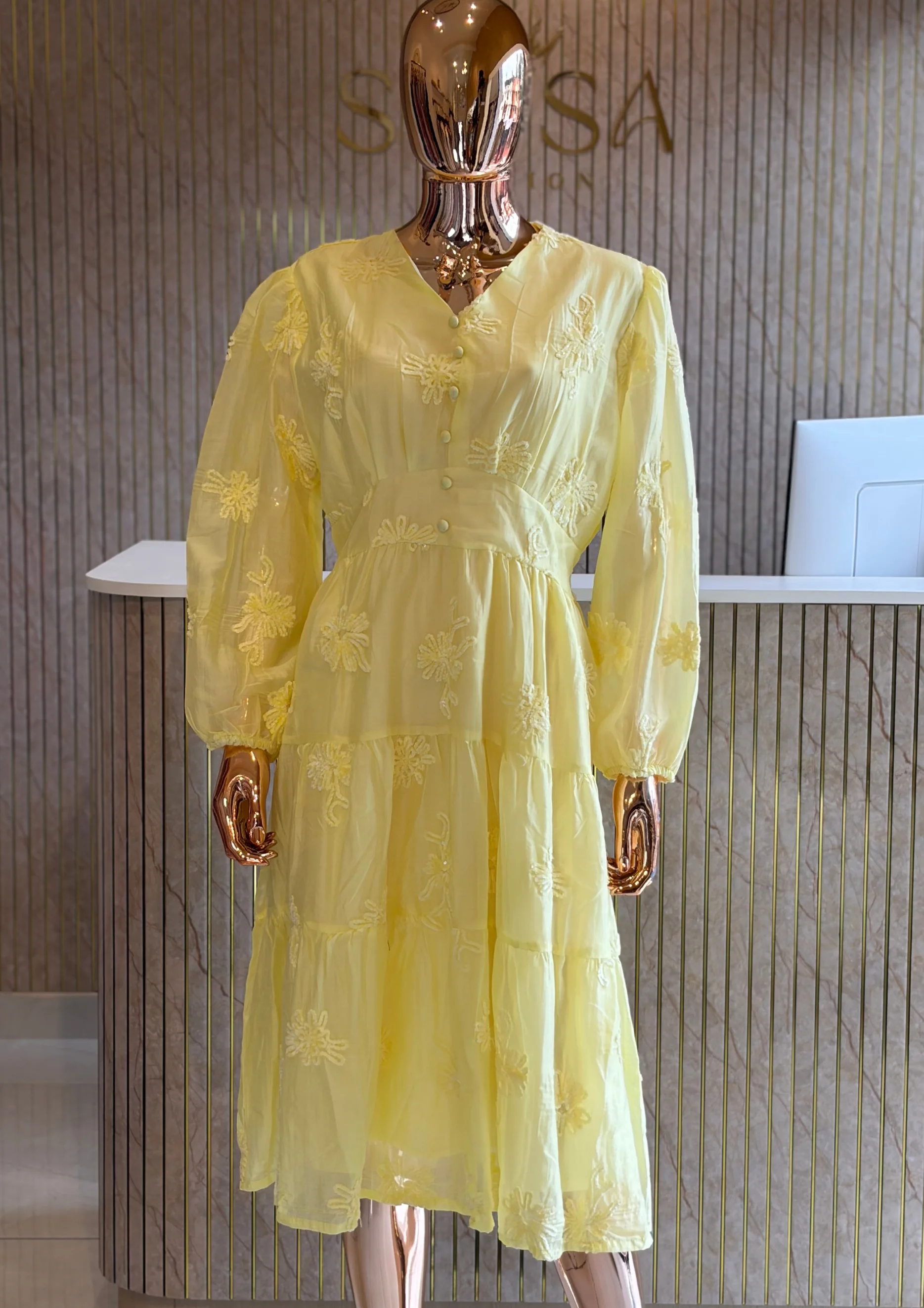 Embroidered Tiered Maxi Dress