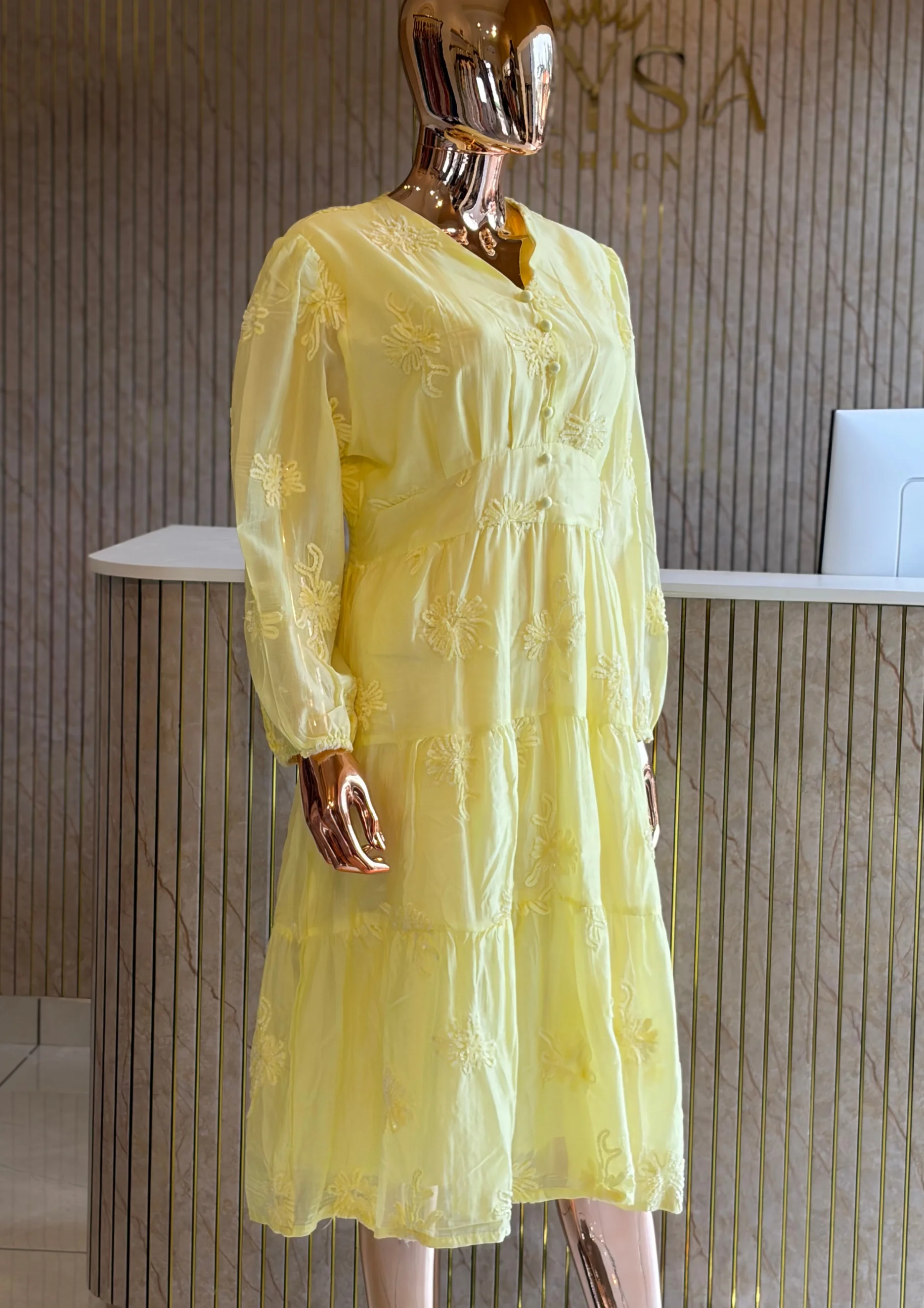 Embroidered Tiered Maxi Dress