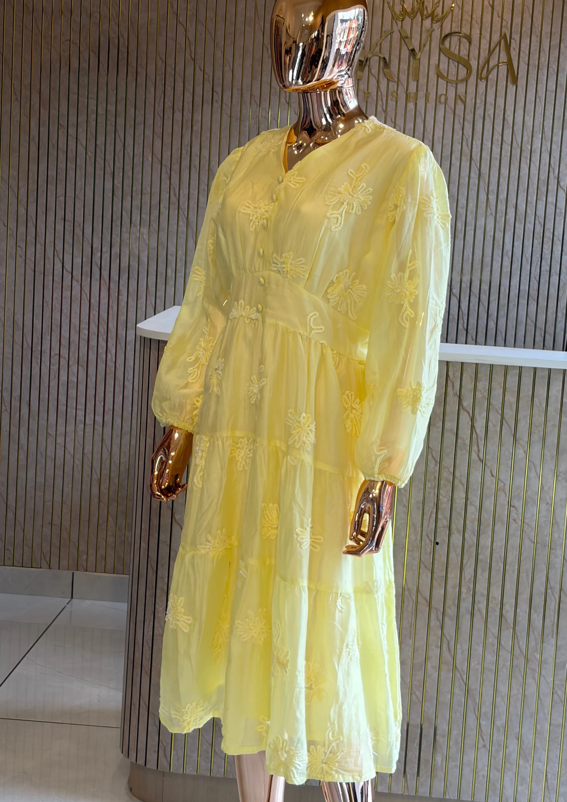 Embroidered Tiered Maxi Dress