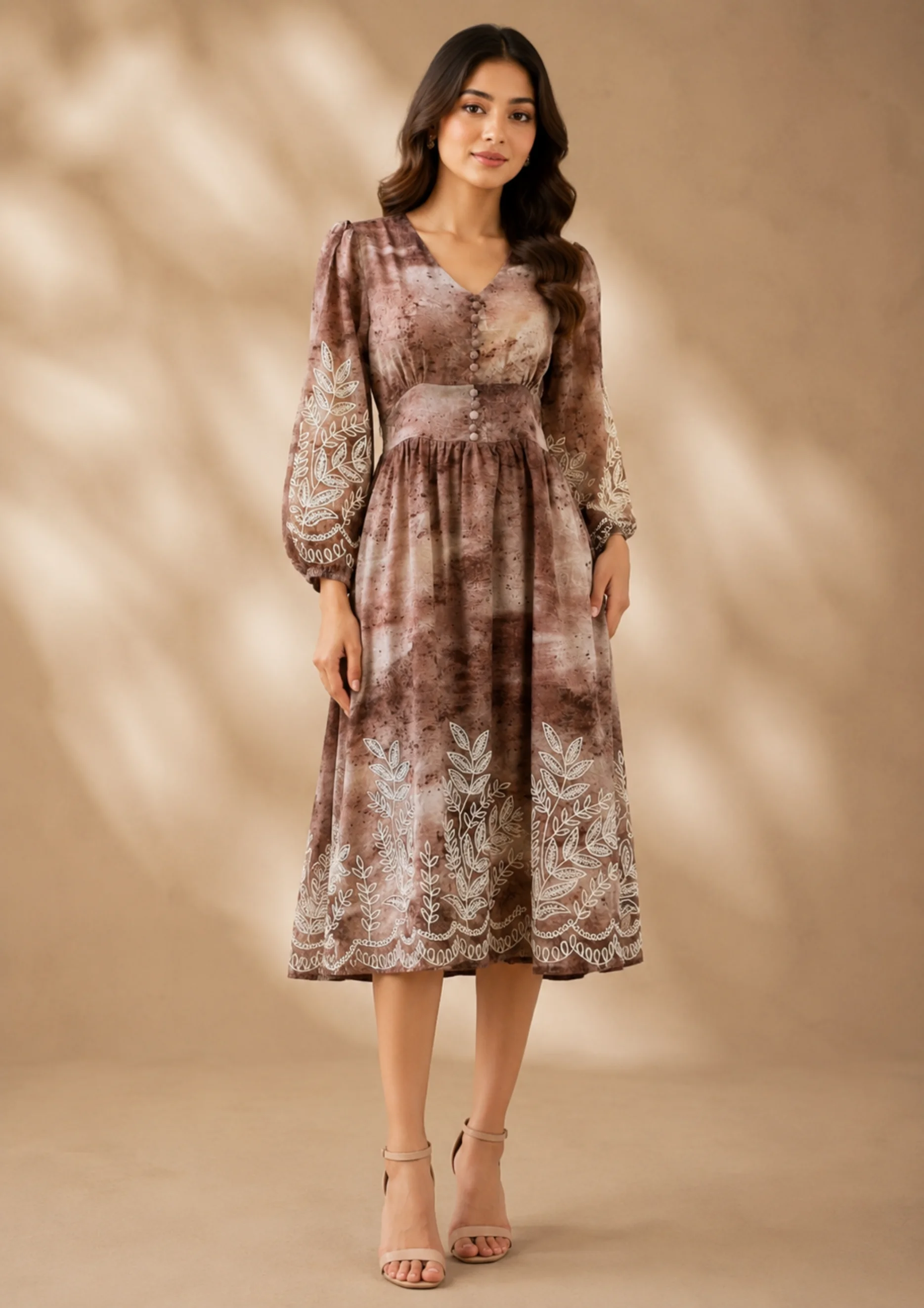 Embroidered Floral Maxi Dress