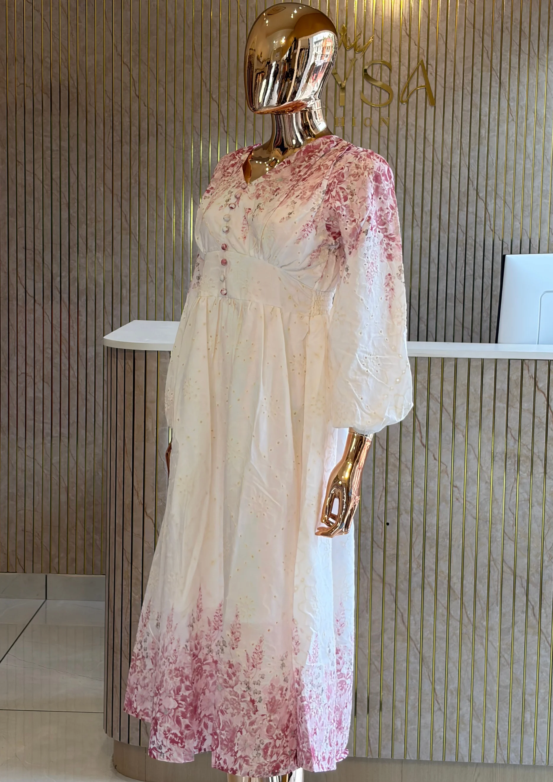 Blush Bloom Smocked Maxi Dress