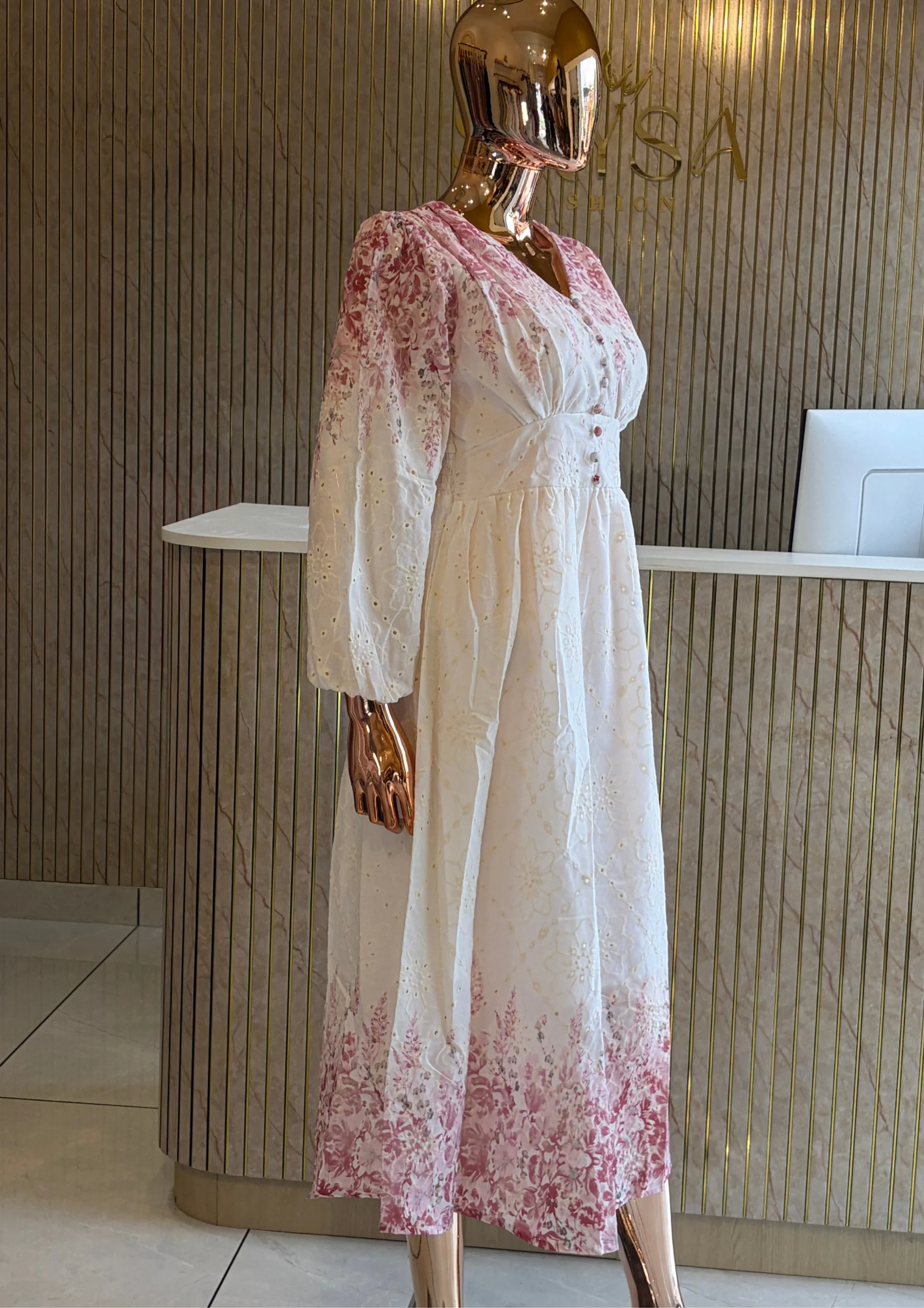Blush Bloom Smocked Maxi Dress