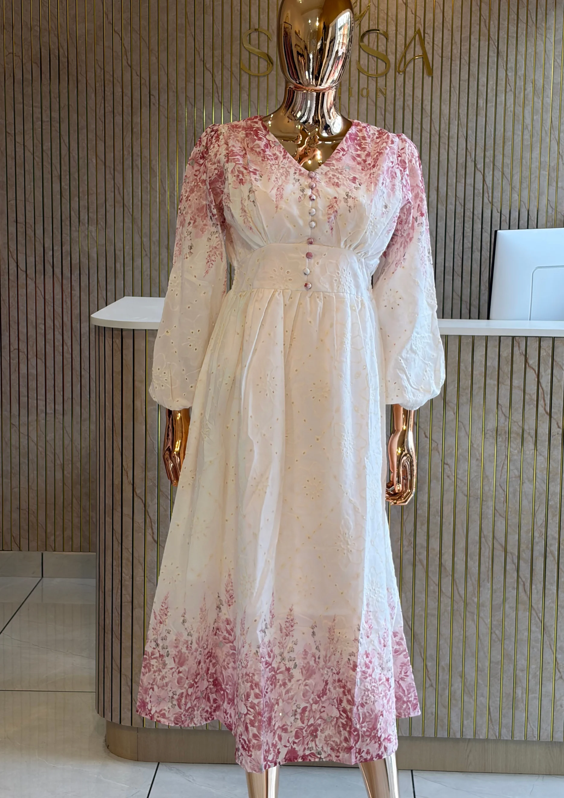 Blush Bloom Smocked Maxi Dress
