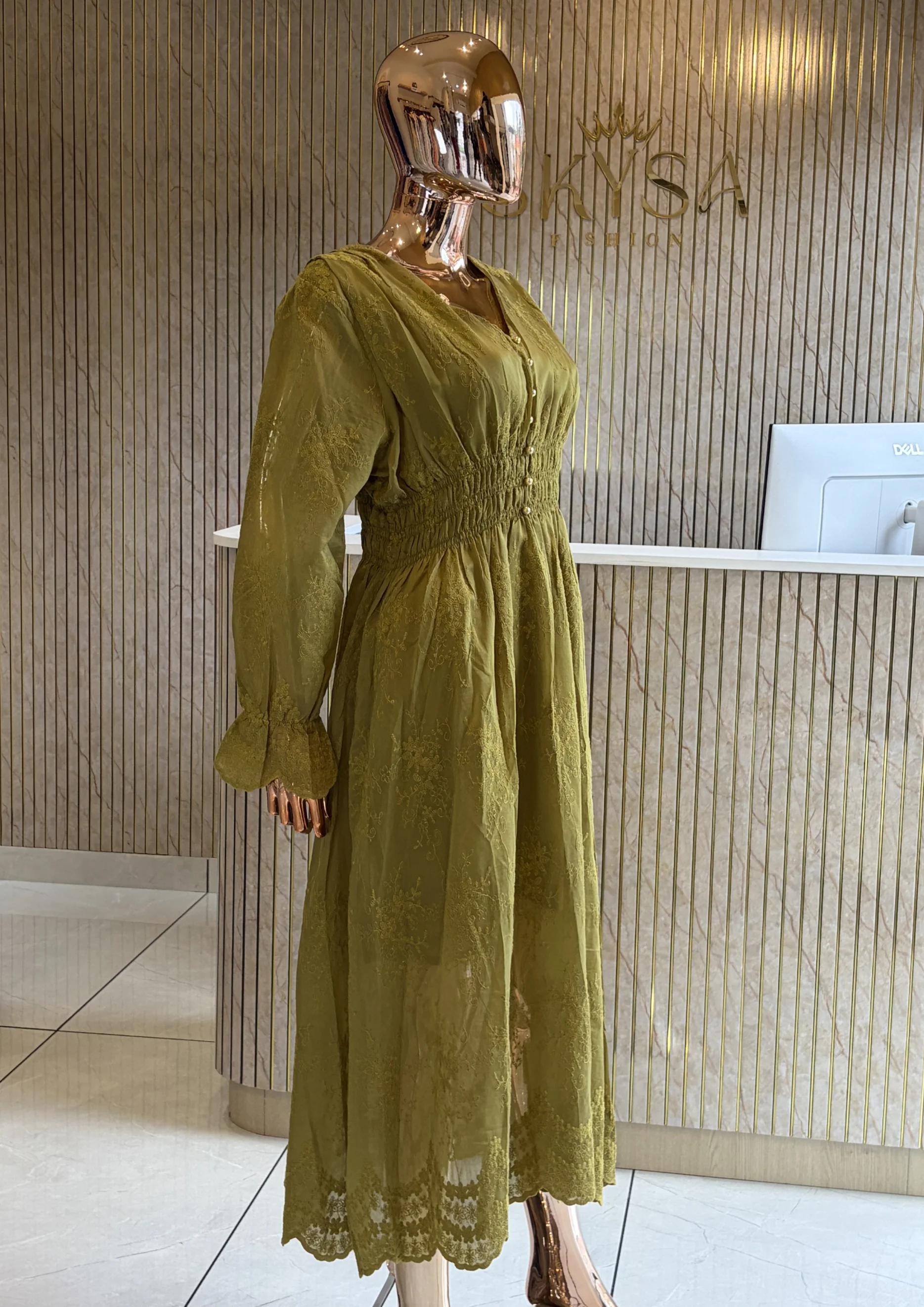 Smocked Waist Maxi Dress