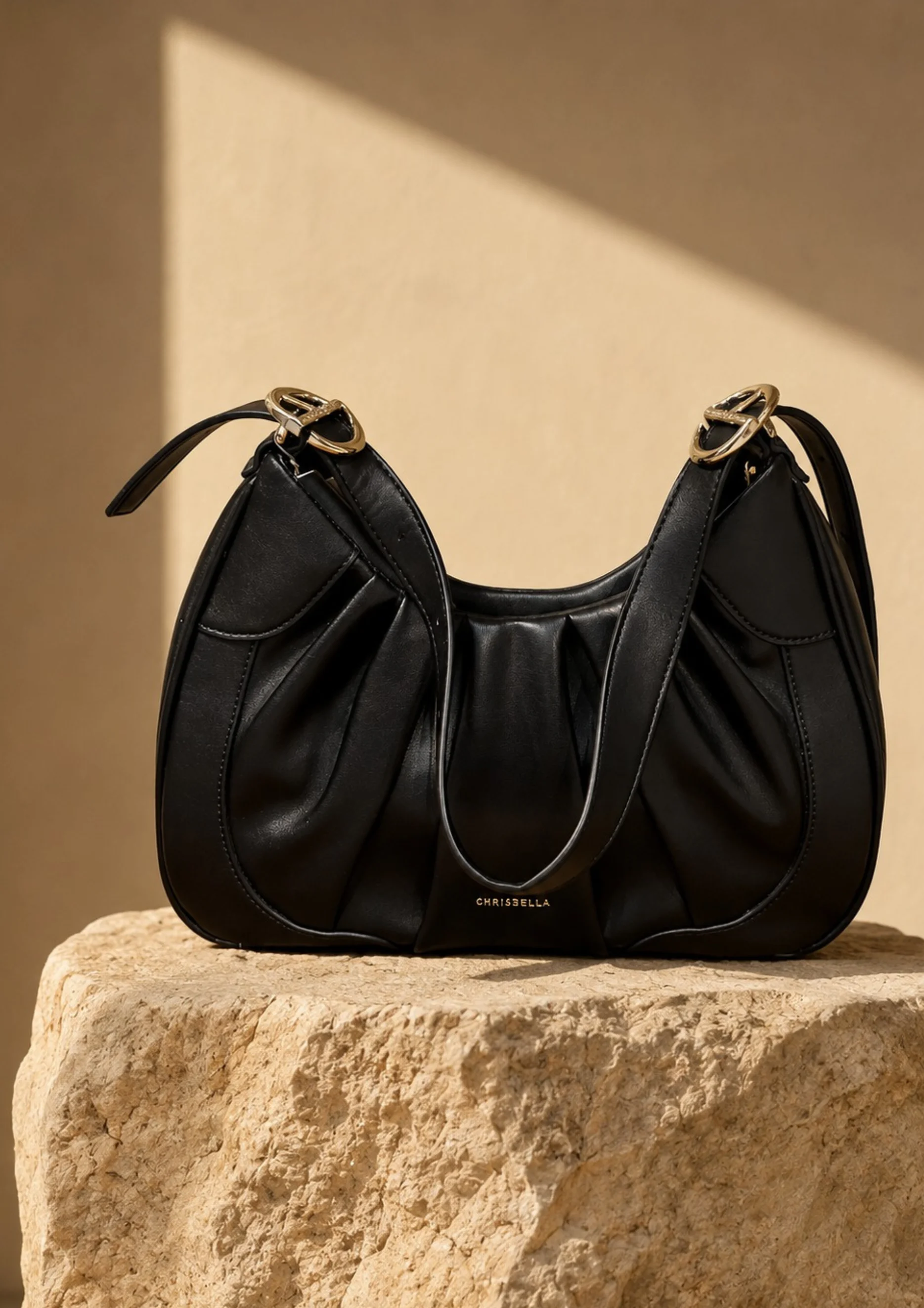 Chrisbella  Pleated Shoulder Bag and Wallet