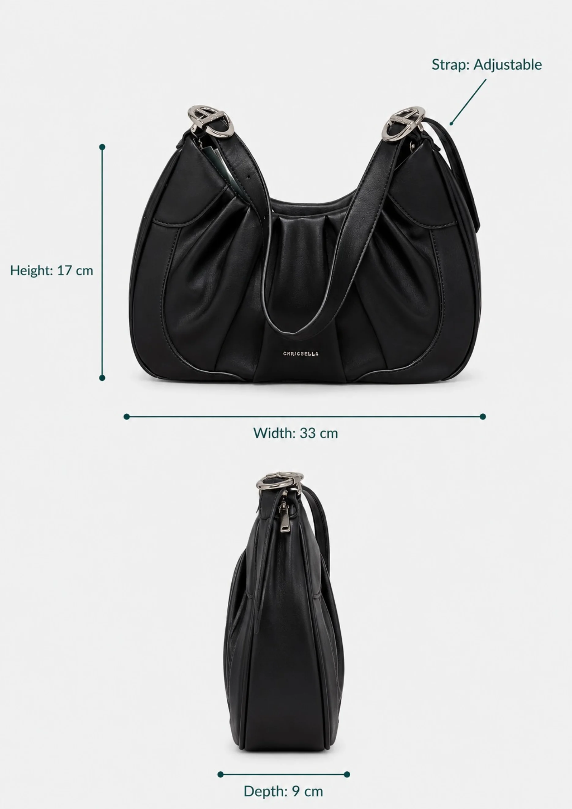 Chrisbella  Pleated Shoulder Bag and Wallet