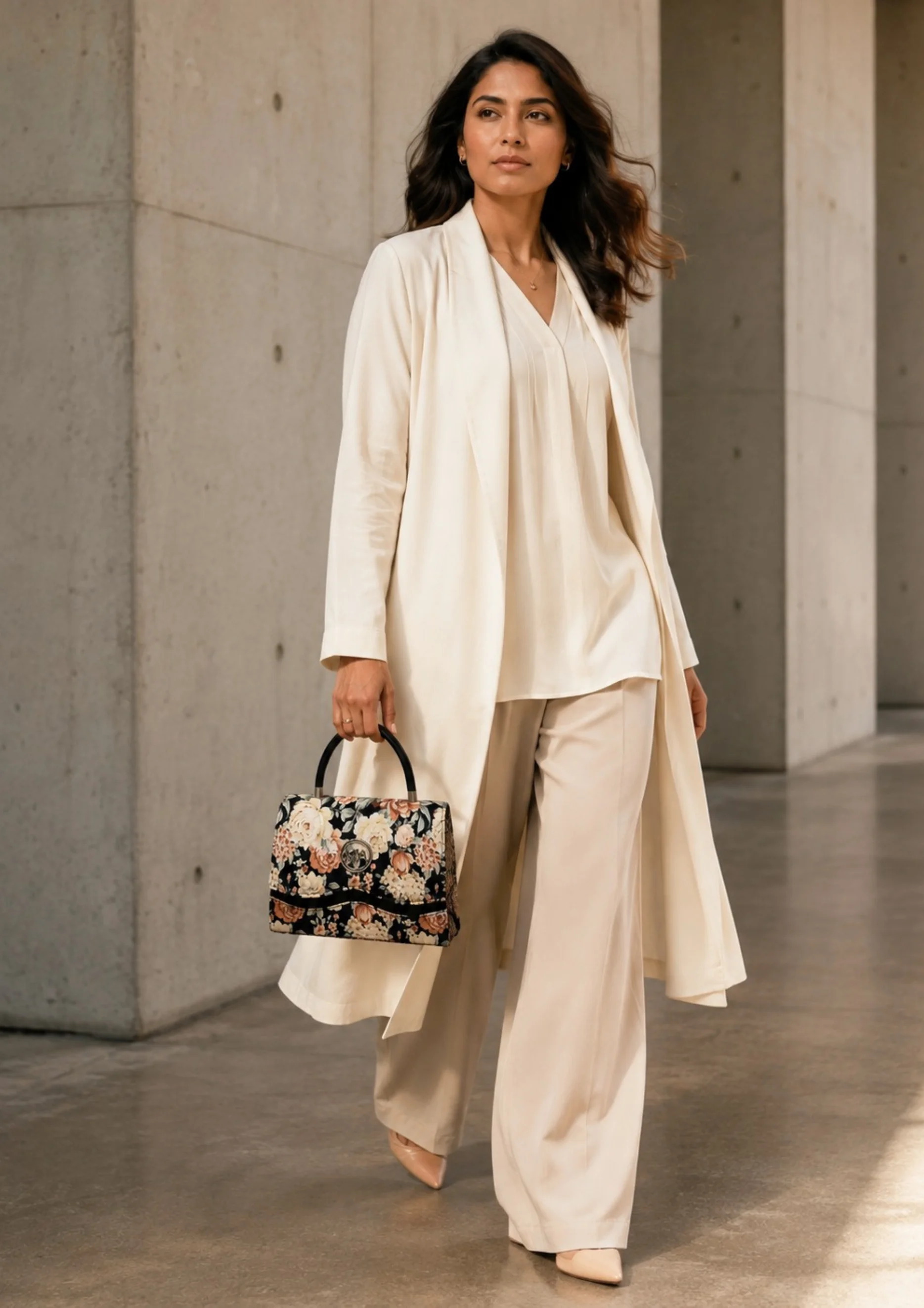 Stylish Floral Print Hand Bag