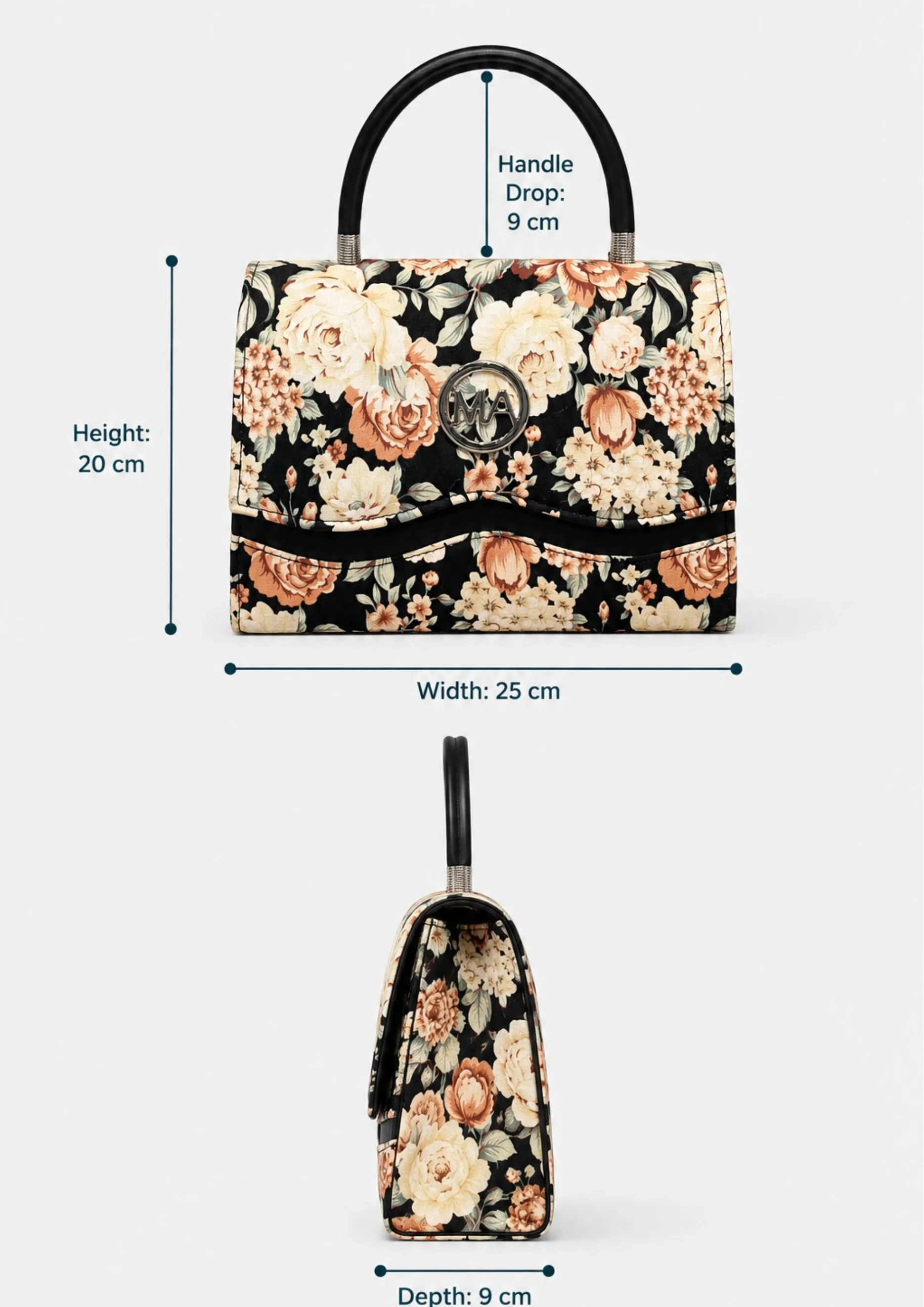 Stylish Floral Print Hand Bag